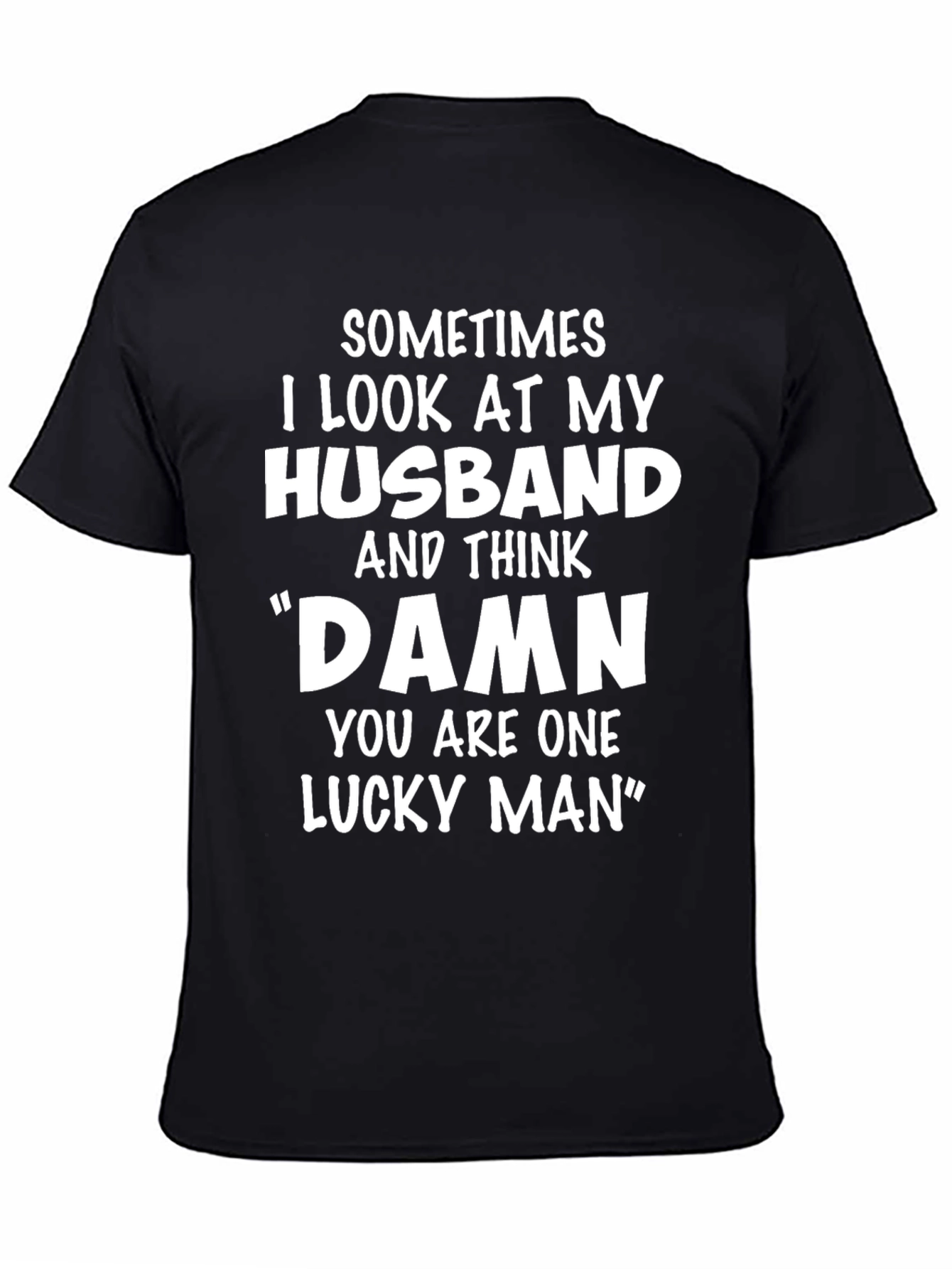 Black Husband Lucky Man Graphic T-Shirt view 4
