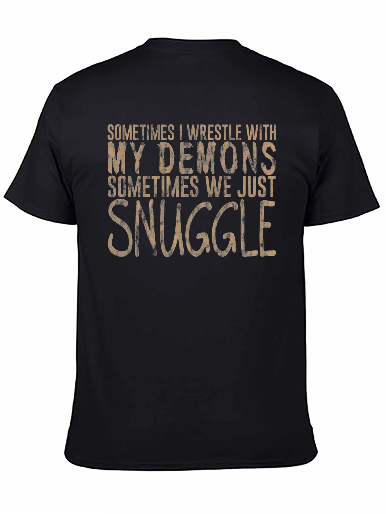 Black Demons Snuggle T-Shirt - Funny Graphic Tee view 4