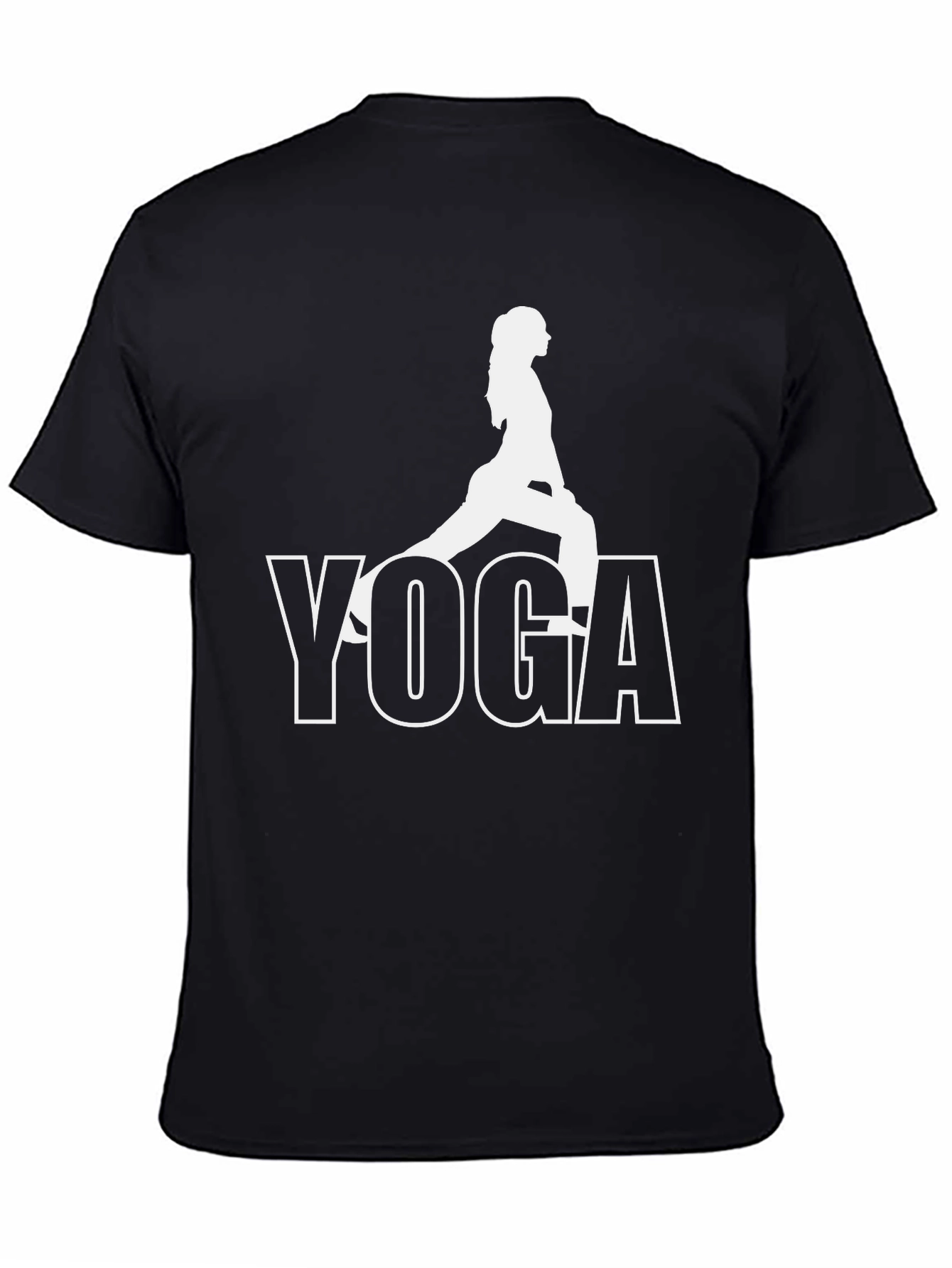 Black Yoga Pose Graphic Tee - Black Unisex T-Shirt view 4