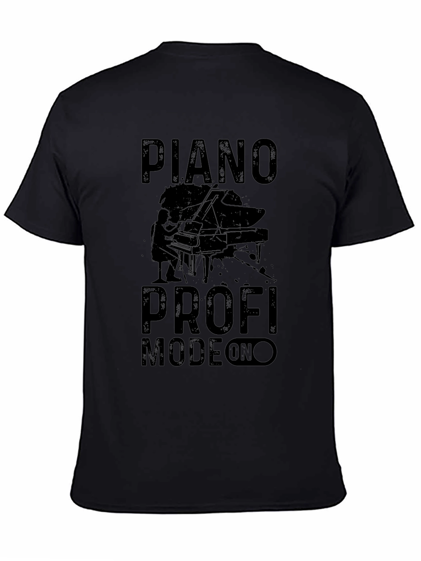 Black Piano Profi Mode On Black T-Shirt view 4