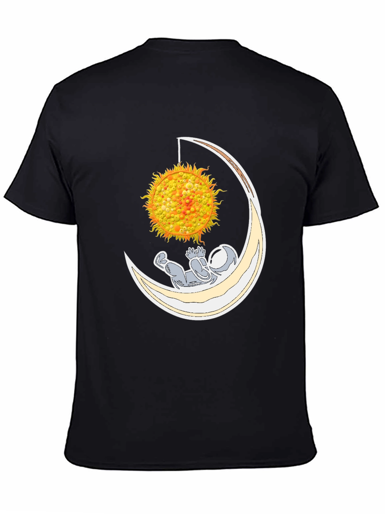 Black Astronaut Moon Hammock Graphic Tee view 4