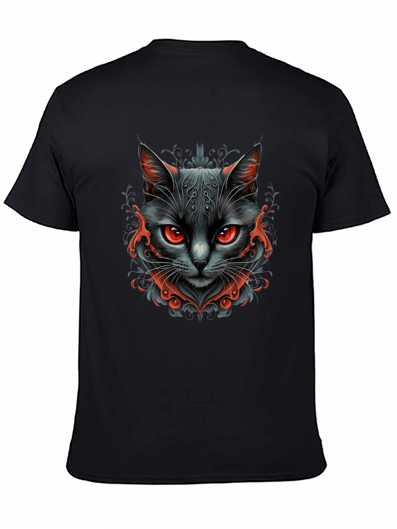 Black Black Cat Graphic Tee - Men's Stylish T-Shirt view 4