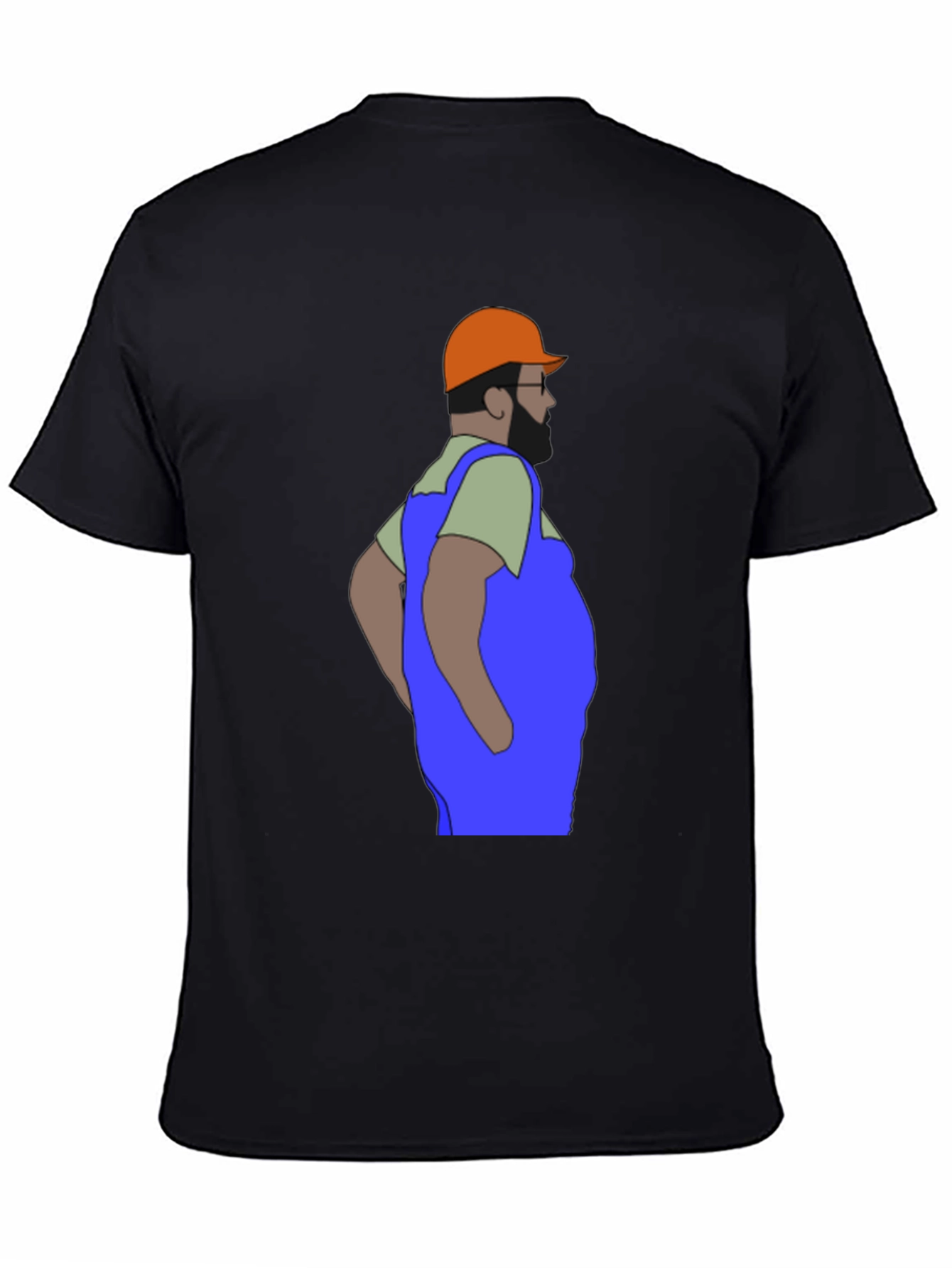 Black Cartoon Plumber Graphic T-Shirt view 4