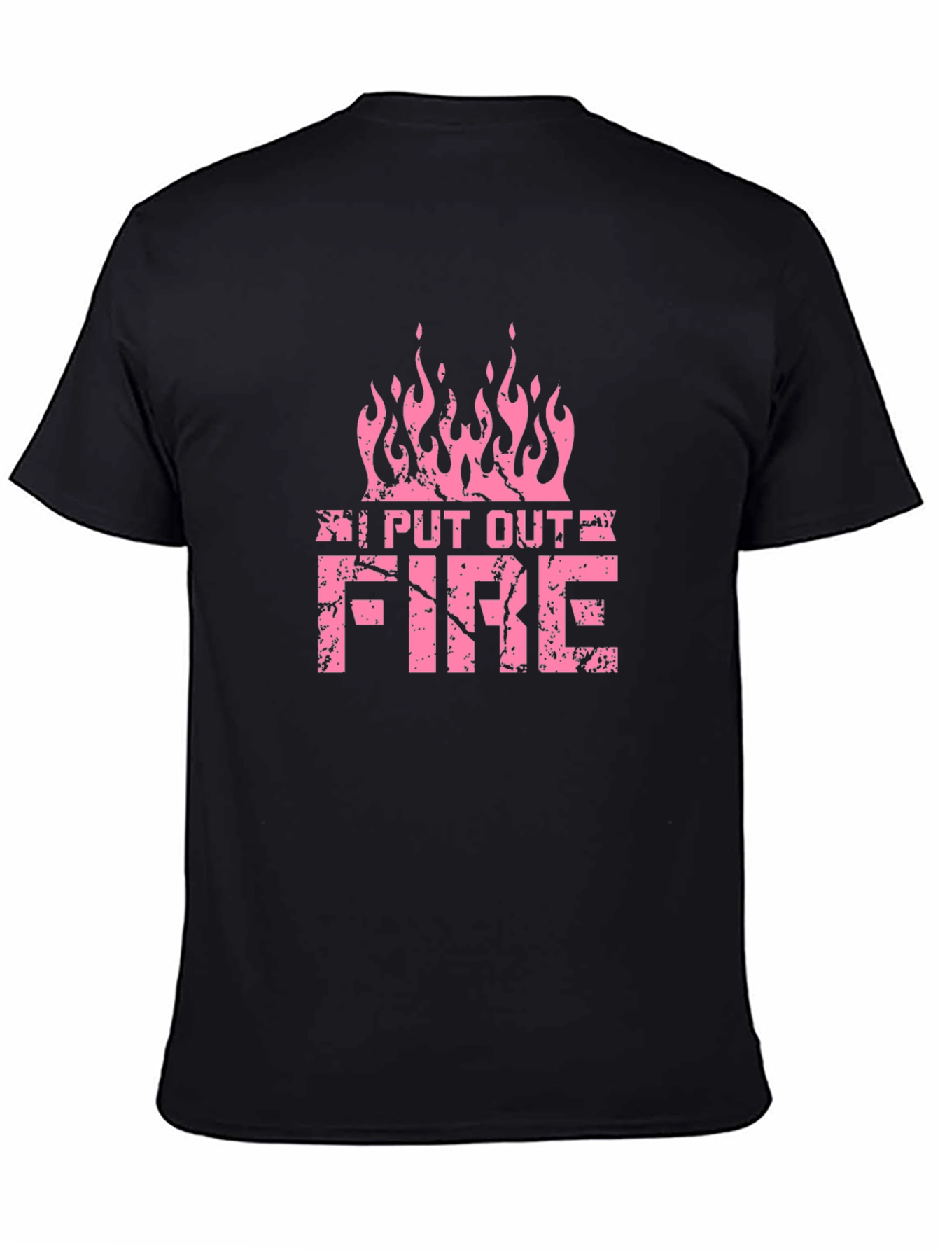 Black I Put Out Fire T-Shirt Funny Firefighter Tee view 4