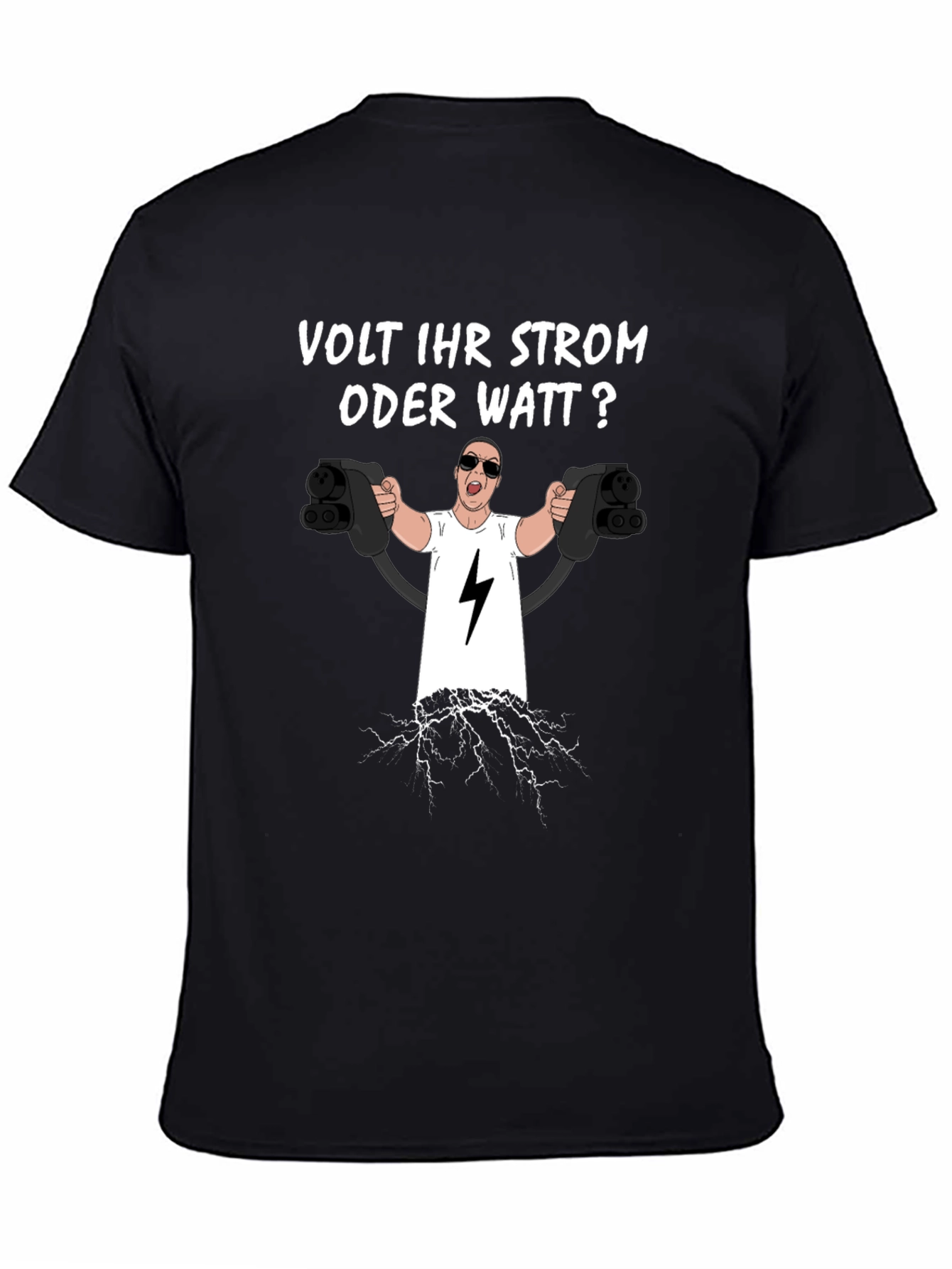 Black Volt Ihr Strom Oder Watt? Black T-Shirt view 4