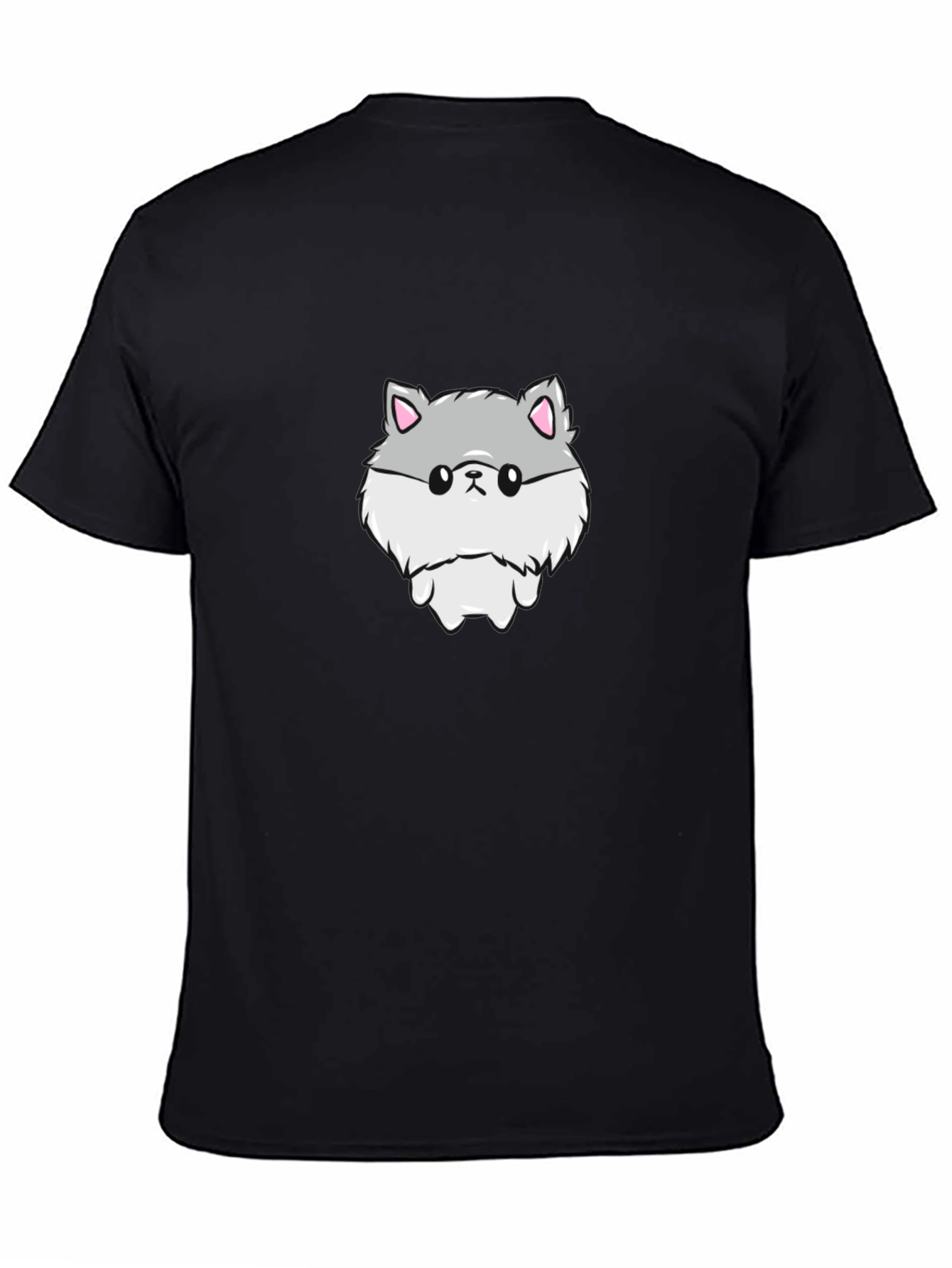 Black Cute Hamster Graphic Print Black T-Shirt view 4