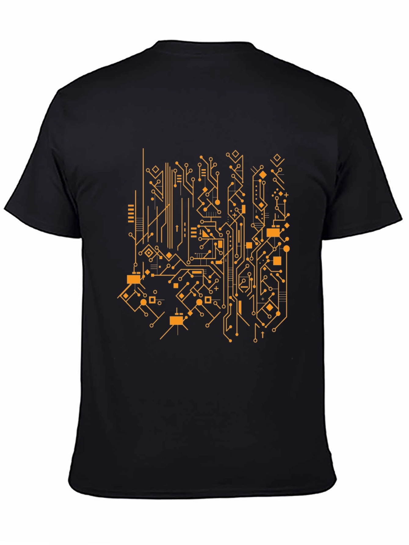 Black Tech Circuit Board Graphic Tee - Modern Style view 4