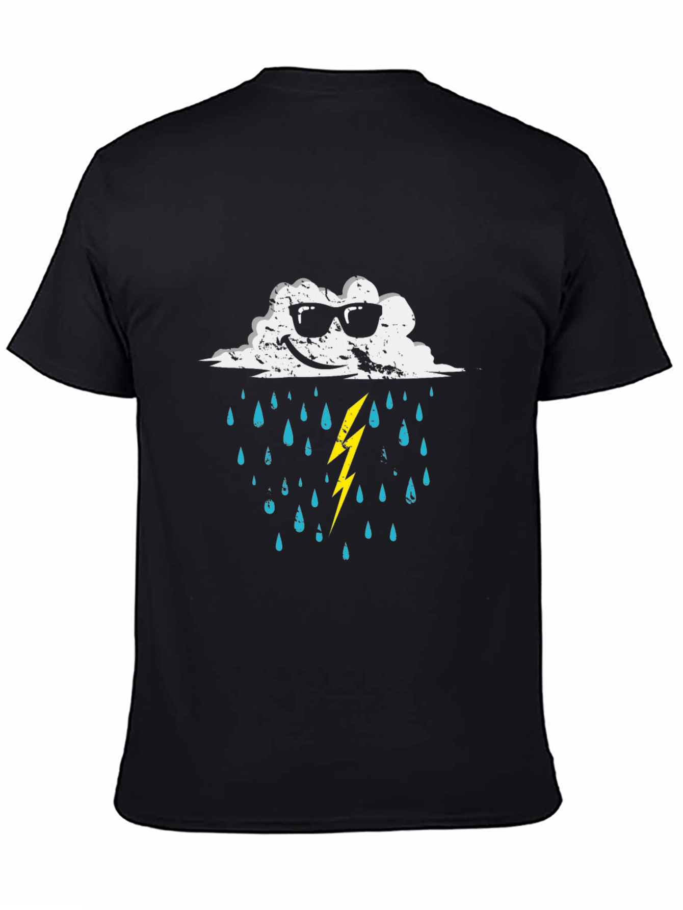 Black Cool Cloud Graphic T-Shirt - Weather Humor Tee view 4