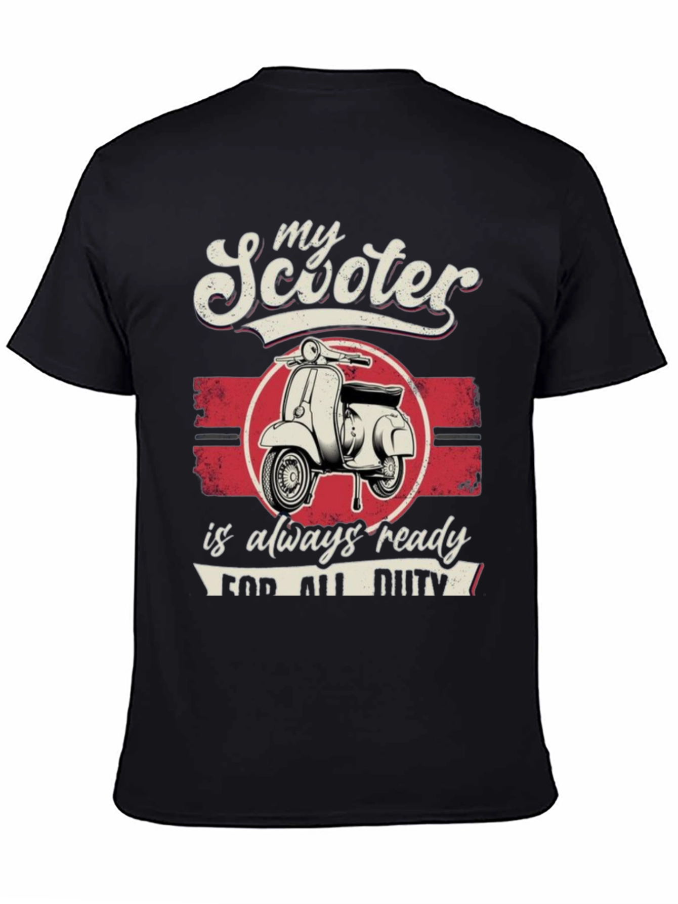 Black My Scooter is Always Ready T-Shirt view 4