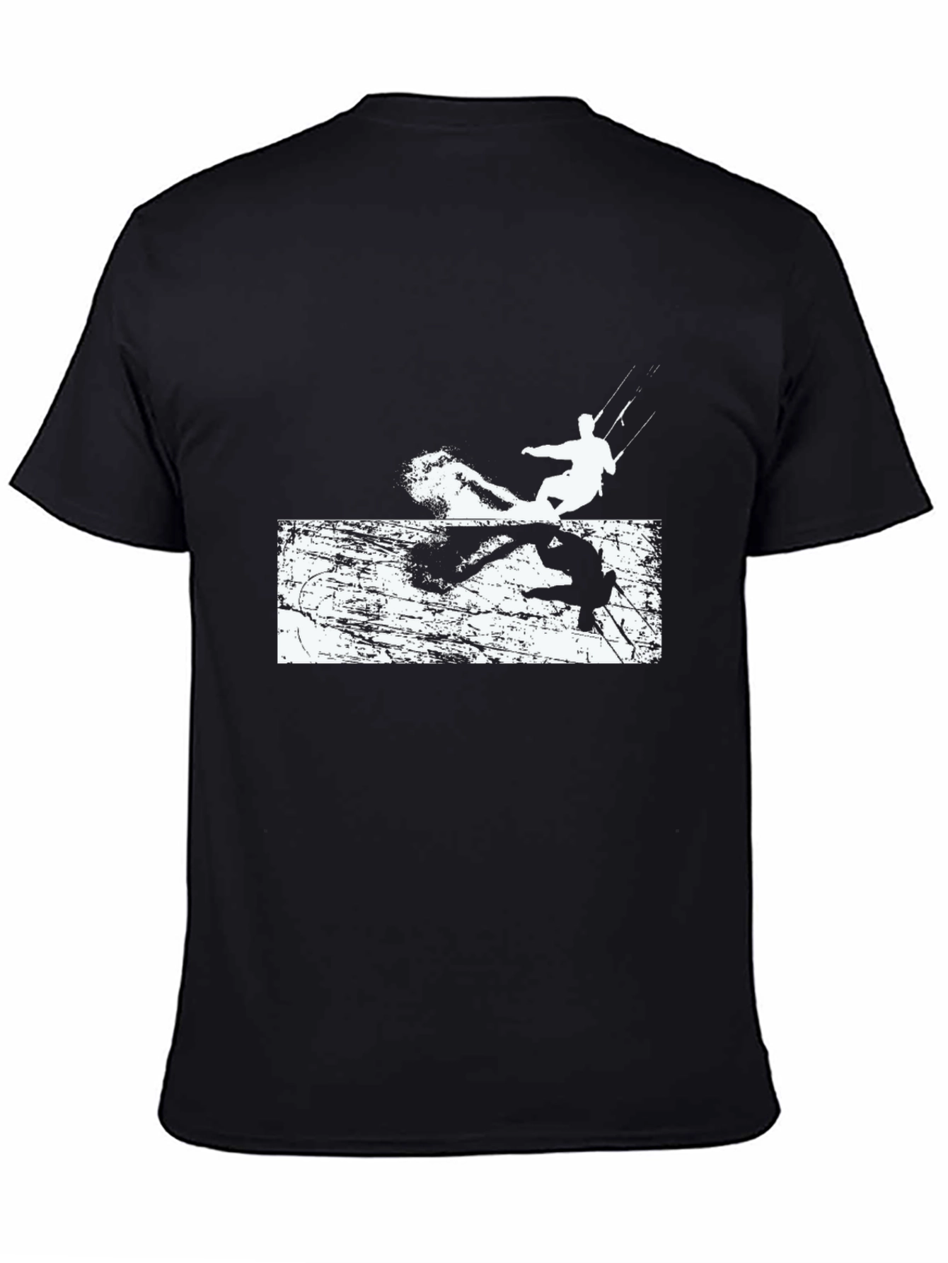 Black Cool Kitesurfing Black Tee Shirt view 4