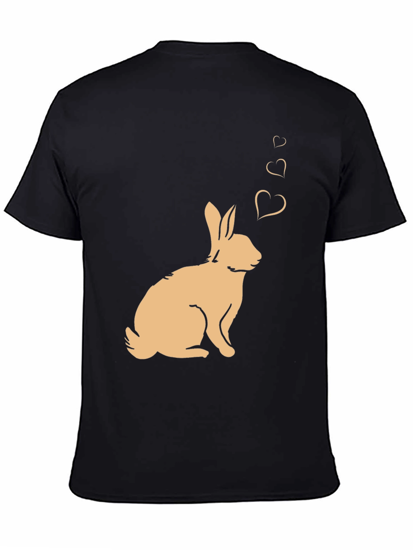 Black Rabbit Love Heart T-Shirt - Black view 4