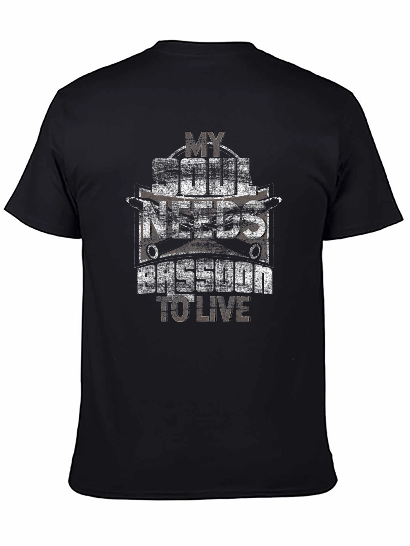 Black My Soul Needs Bassoon T-Shirt view 4