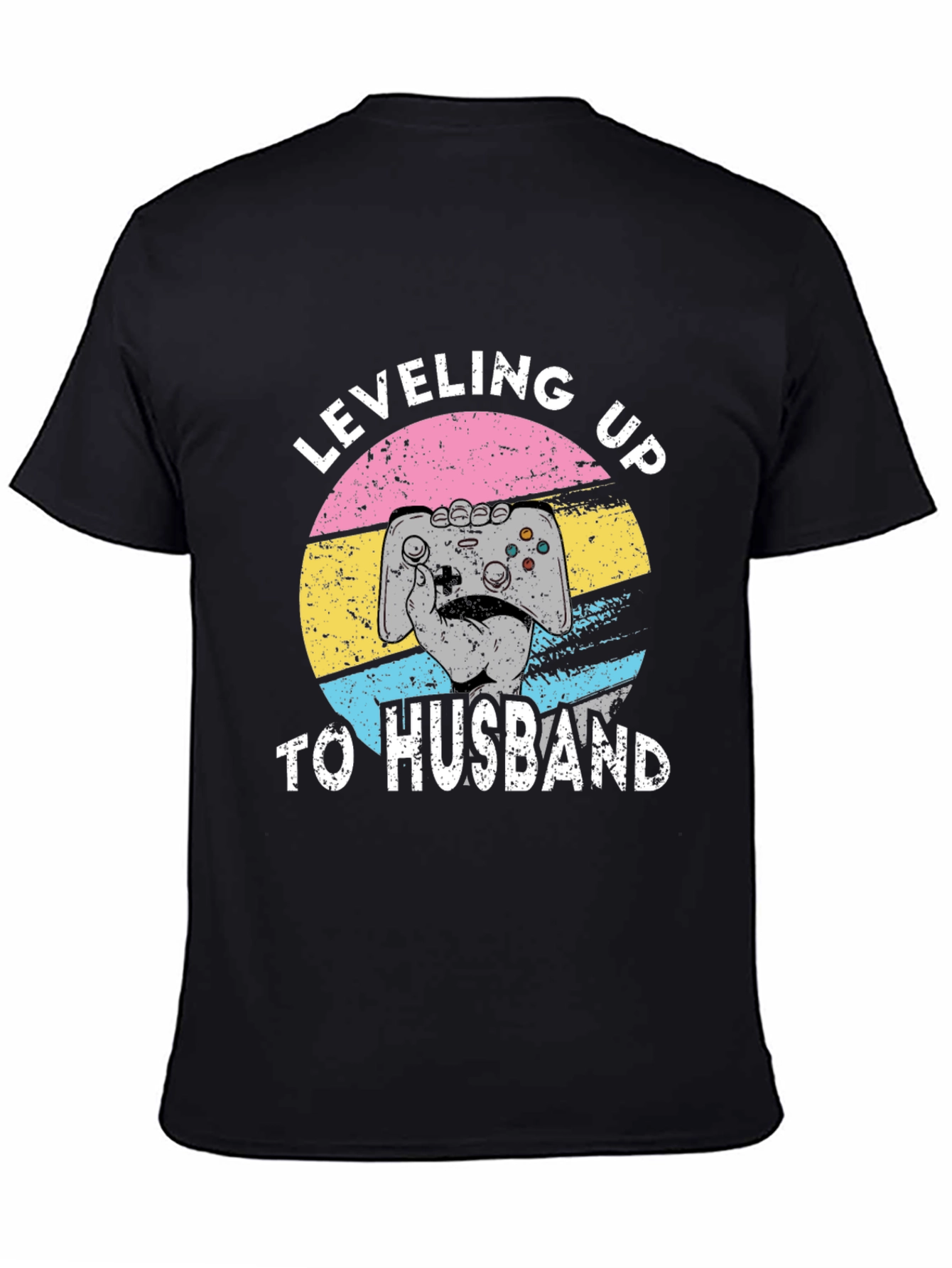 Black Leveling Up to Husband Gamer T-Shirt view 4