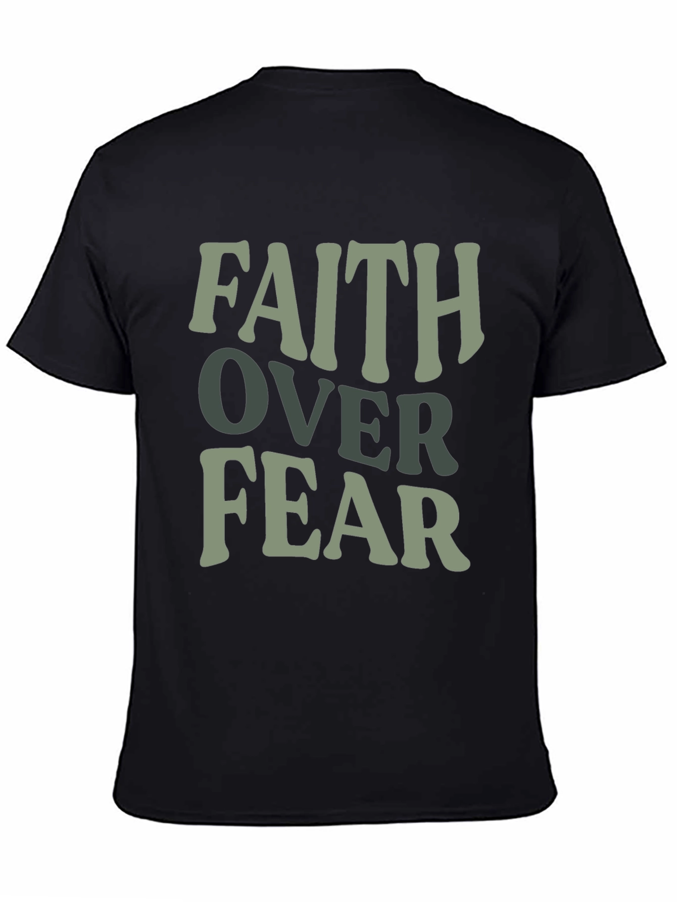 Black Faith Over Fear Graphic T-Shirt - Men's Black Tee view 4