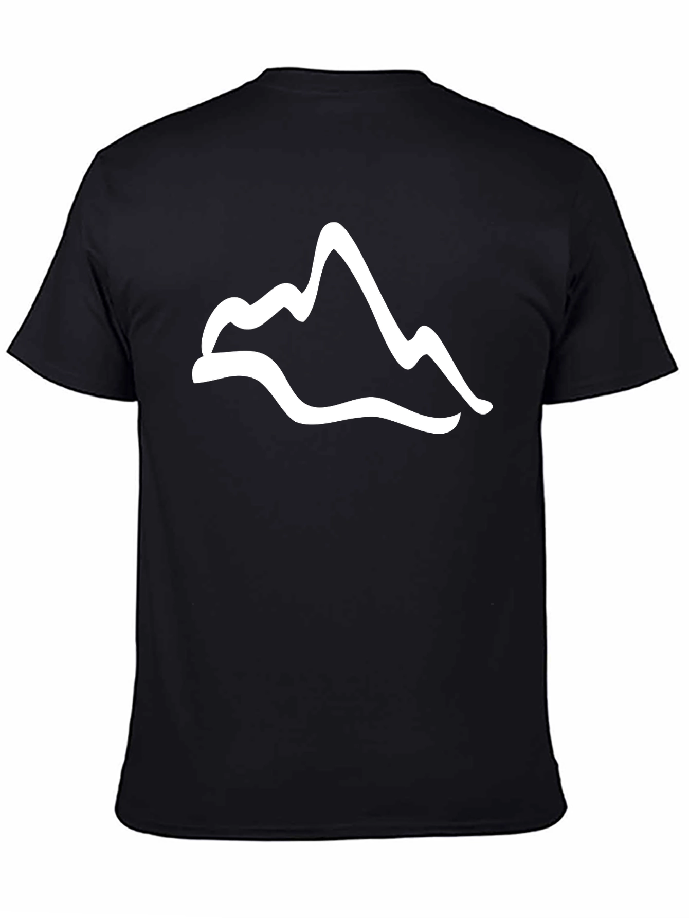 Black Minimalist Mountain Graphic Tee - Black view 4