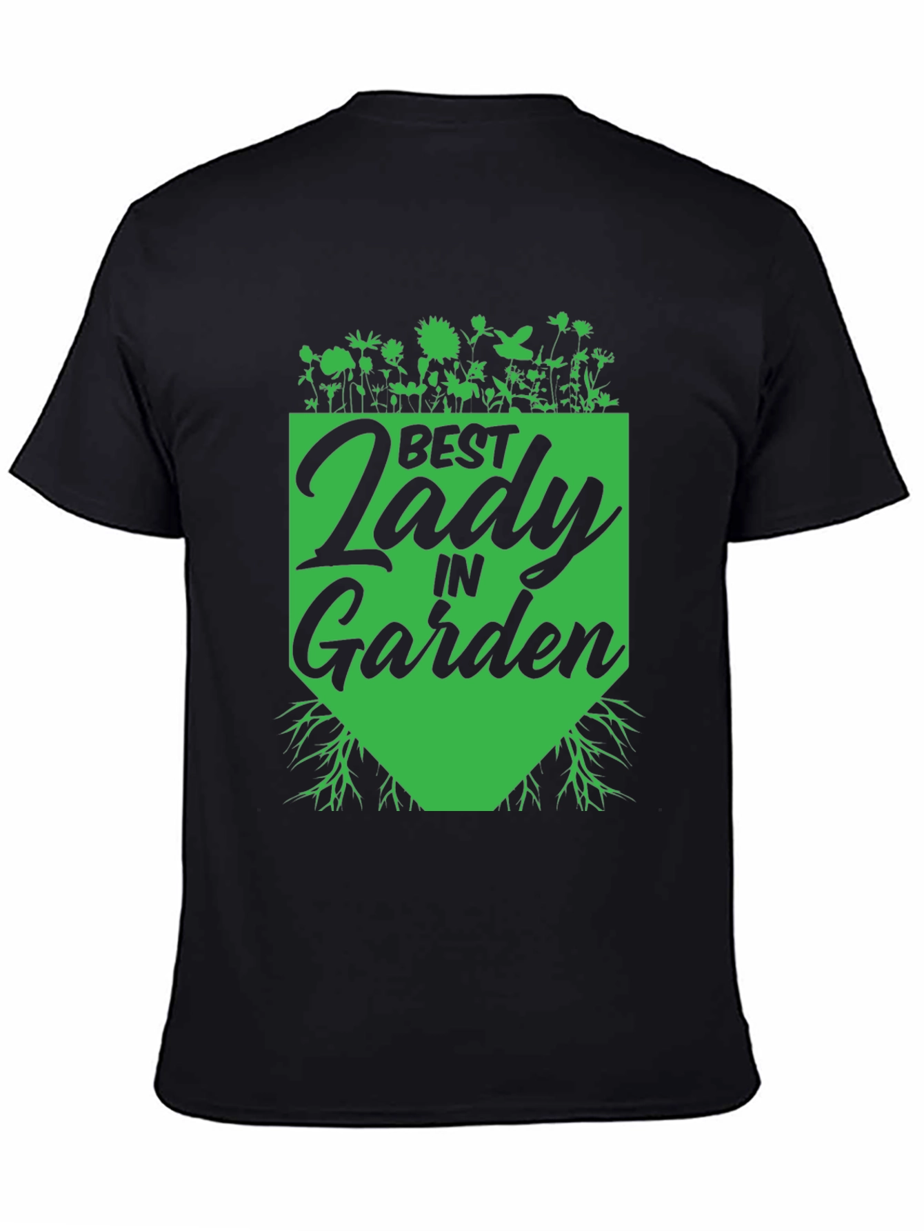 Black Best Lady in Garden T-Shirt - Gardener Gift view 4