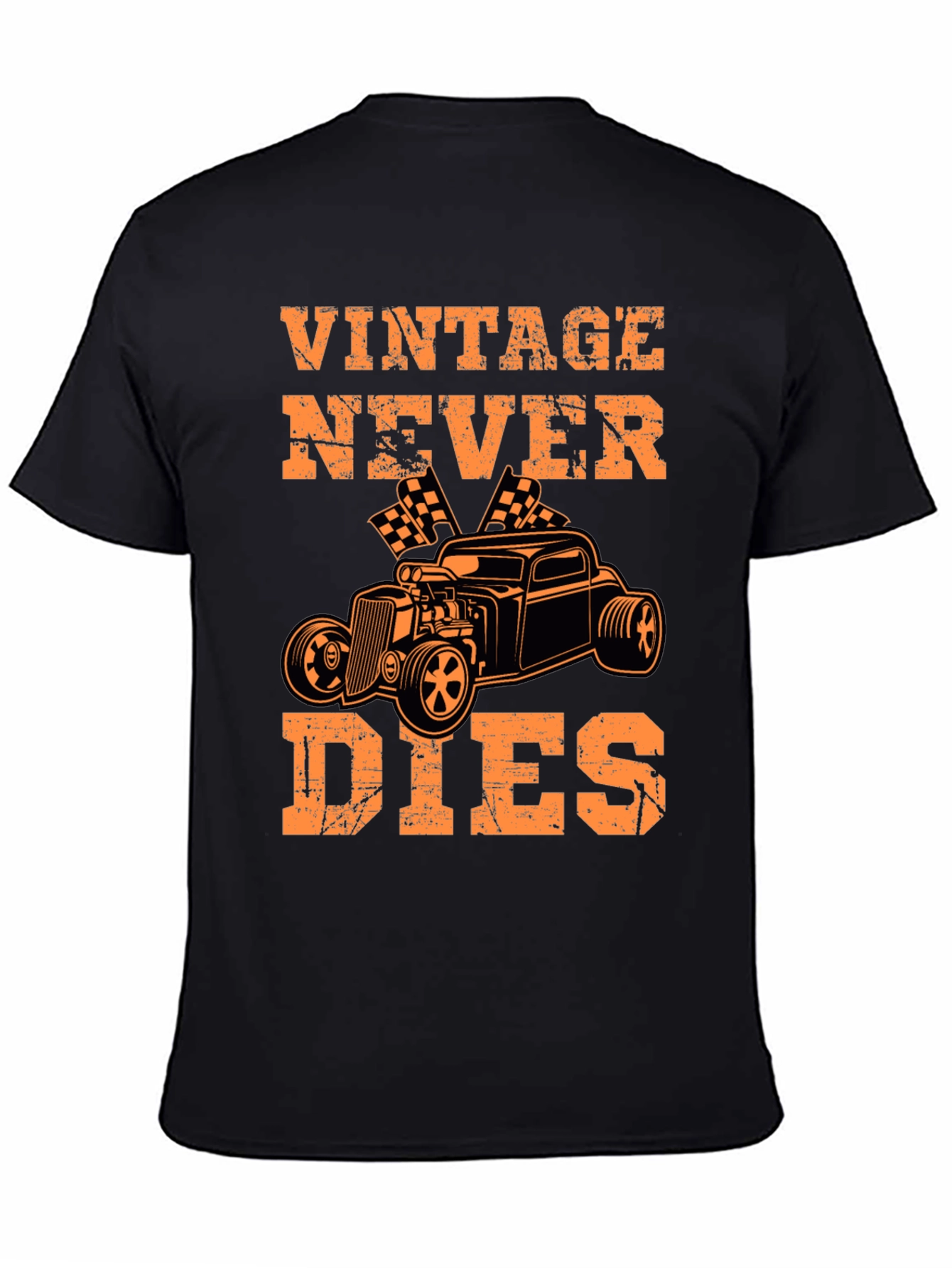 Black Vintage Never Dies Graphic Tee view 4