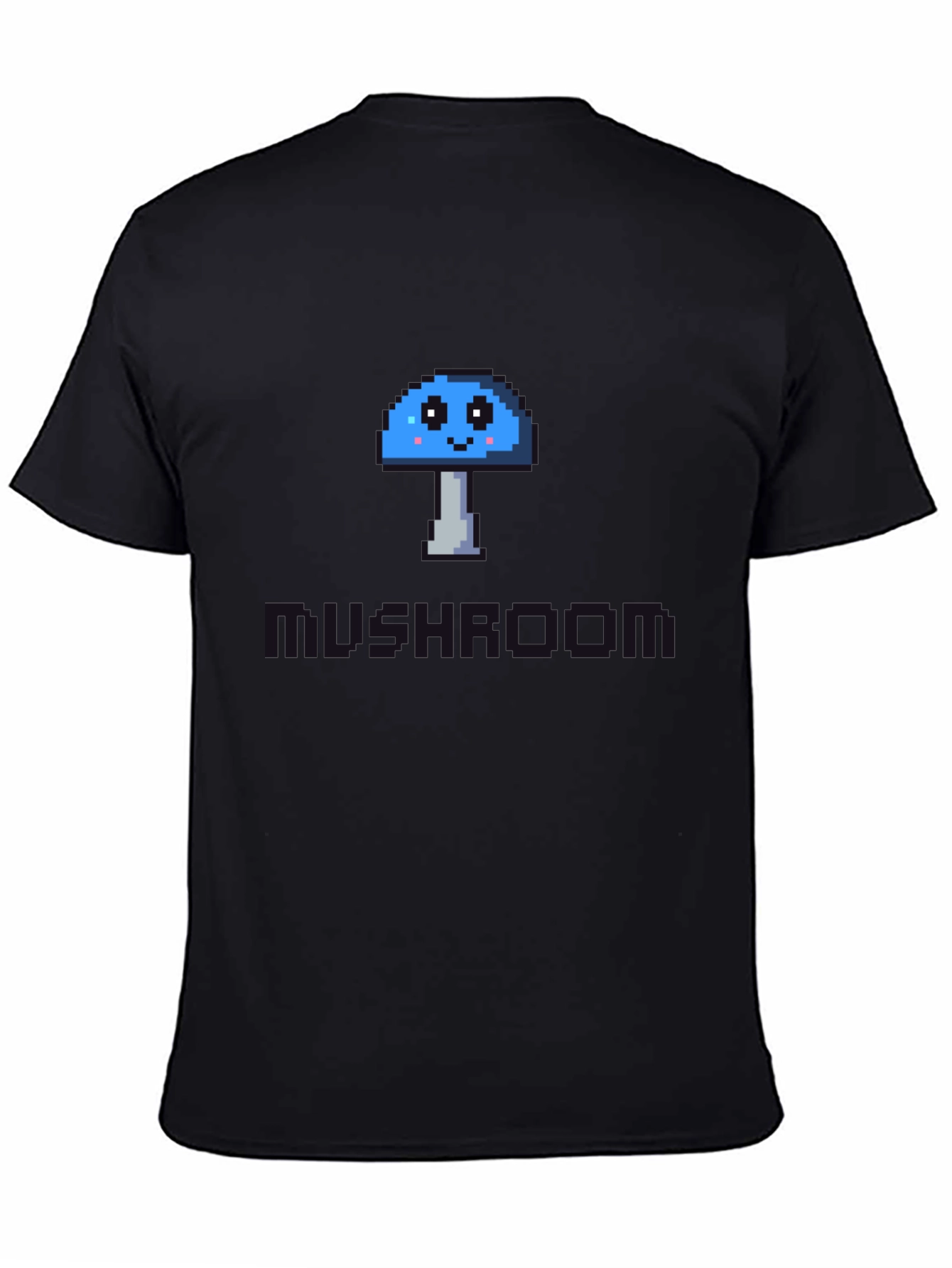 Black Pixel Mushroom Graphic Tee - Unisex Cotton Blend view 4