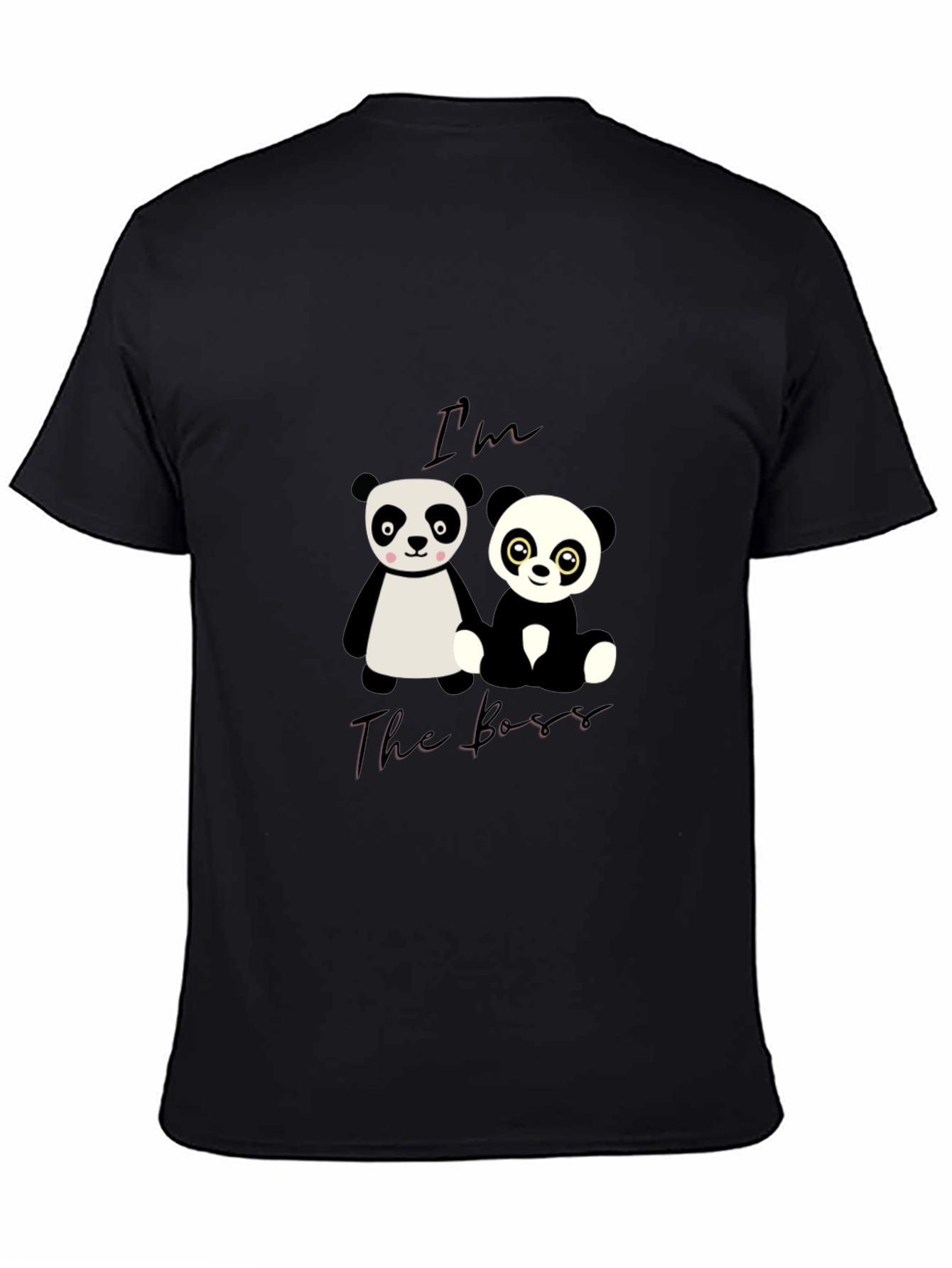 Black I'm The Boss Panda Graphic T-Shirt view 4