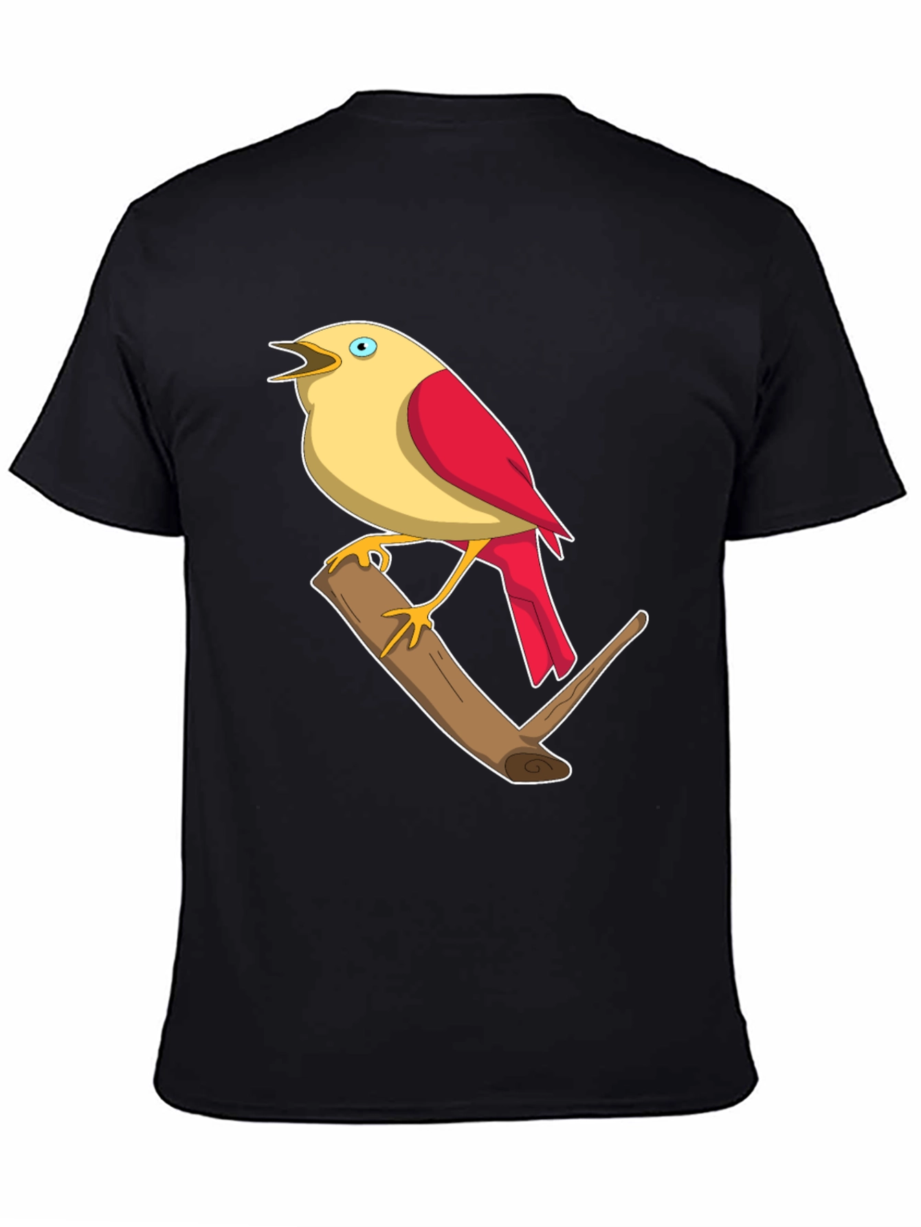 Black Bird on Branch Graphic T-Shirt view 4