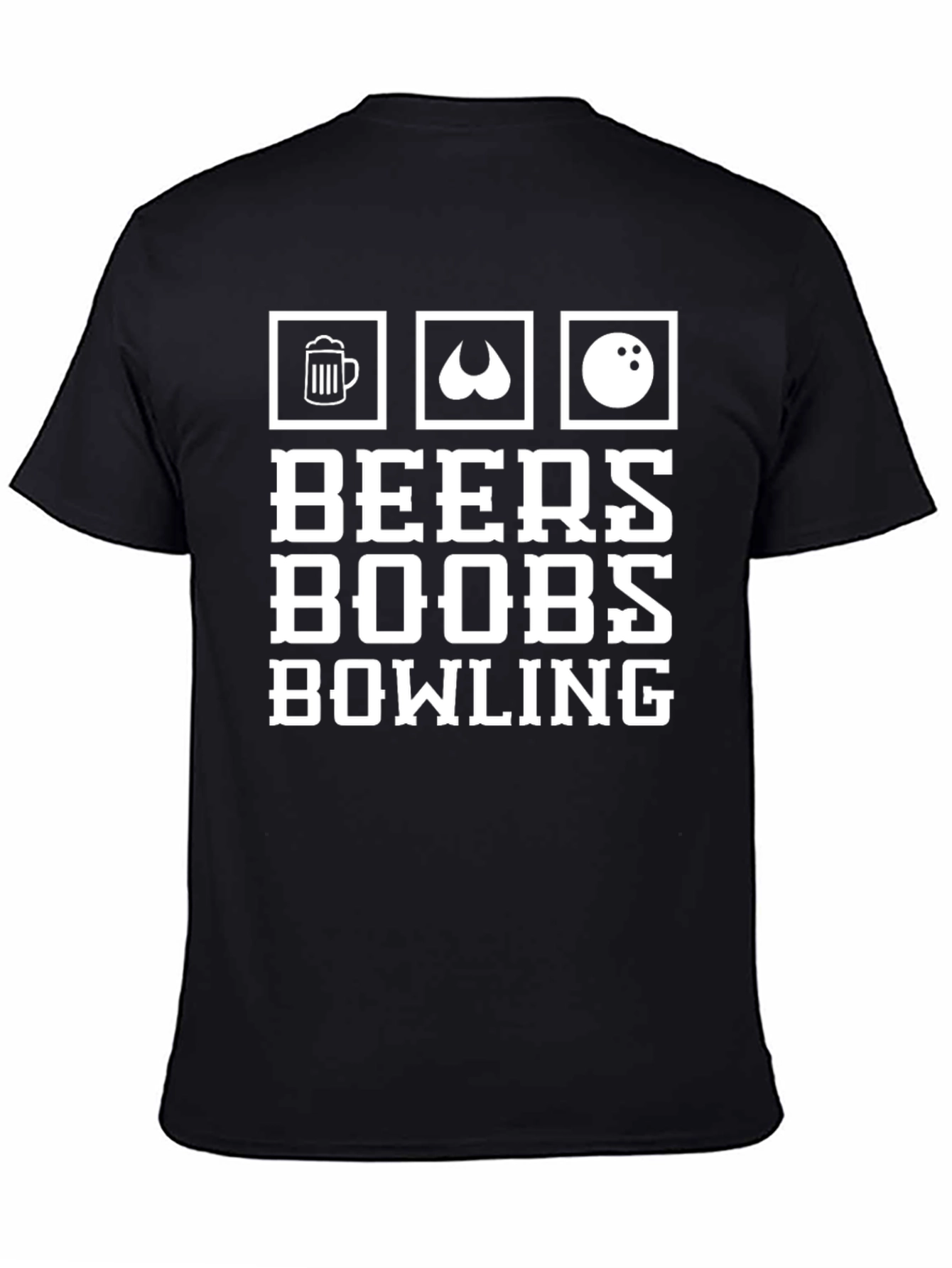 Black Beers Boobs Bowling Graphic Tee view 4