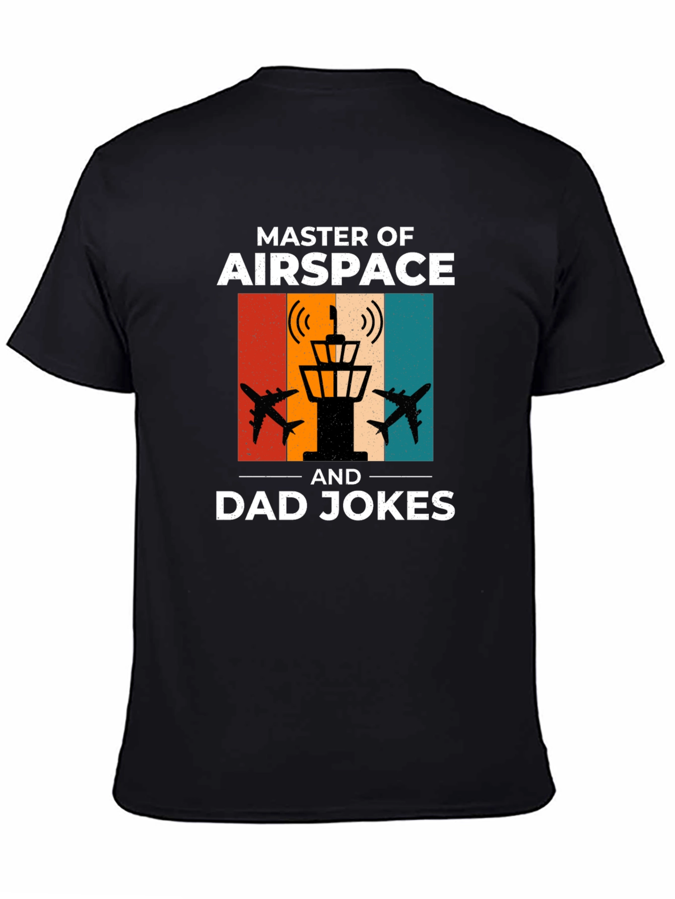 Black Master of Airspace Dad Jokes Funny T-Shirt view 4