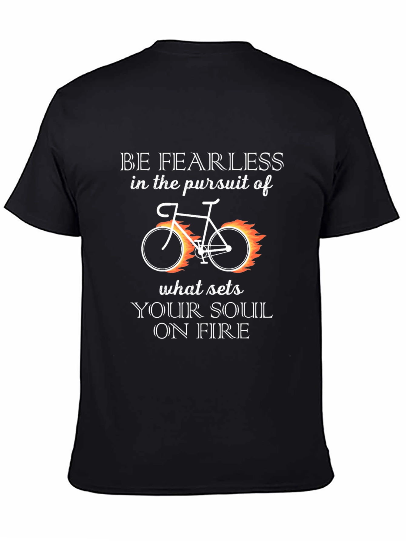 Black Fearless Soul T-Shirt - Cycling Design view 4