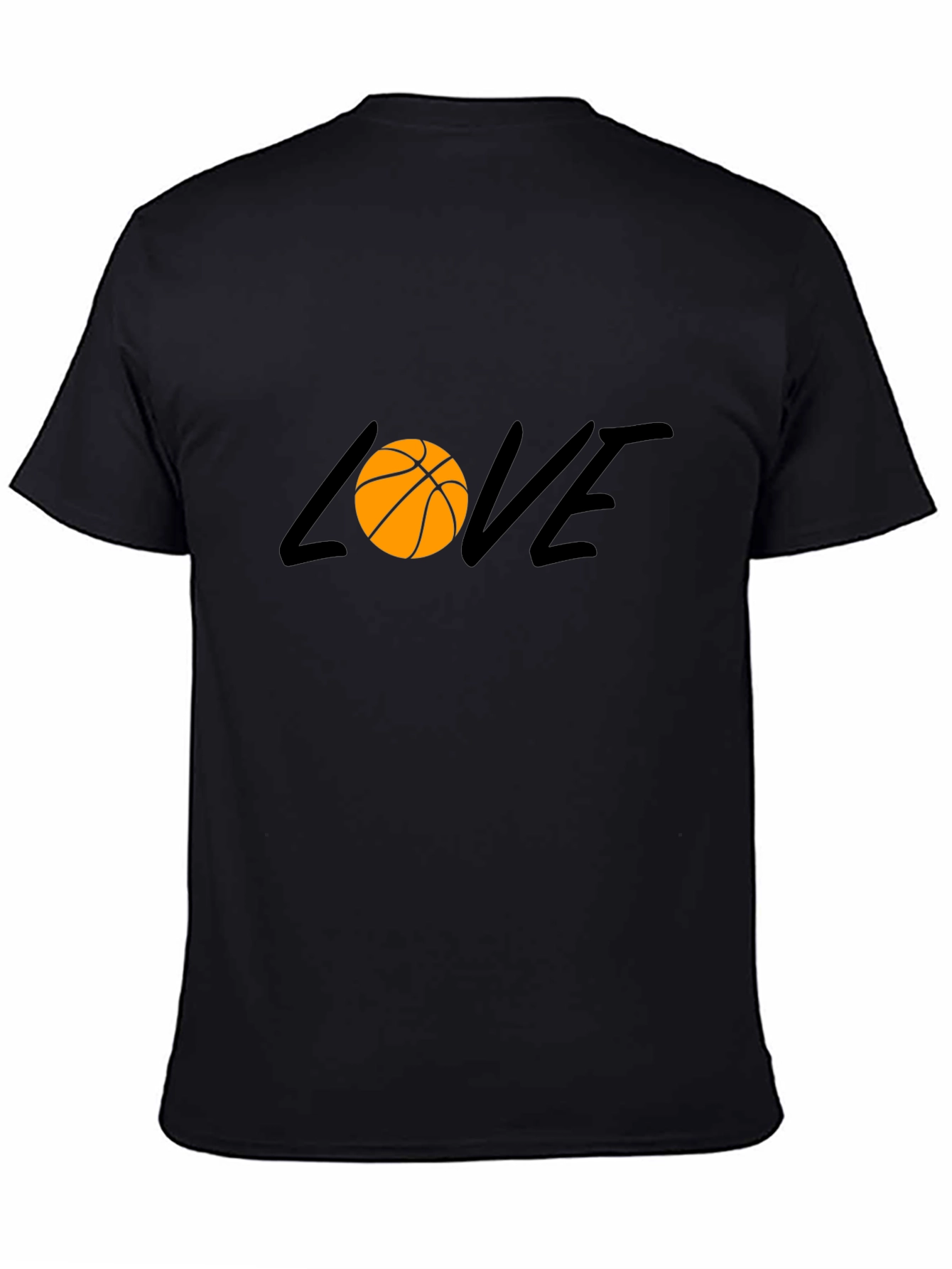Black Basketball Love Graphic Tee - Black Cotton T-Shirt view 4