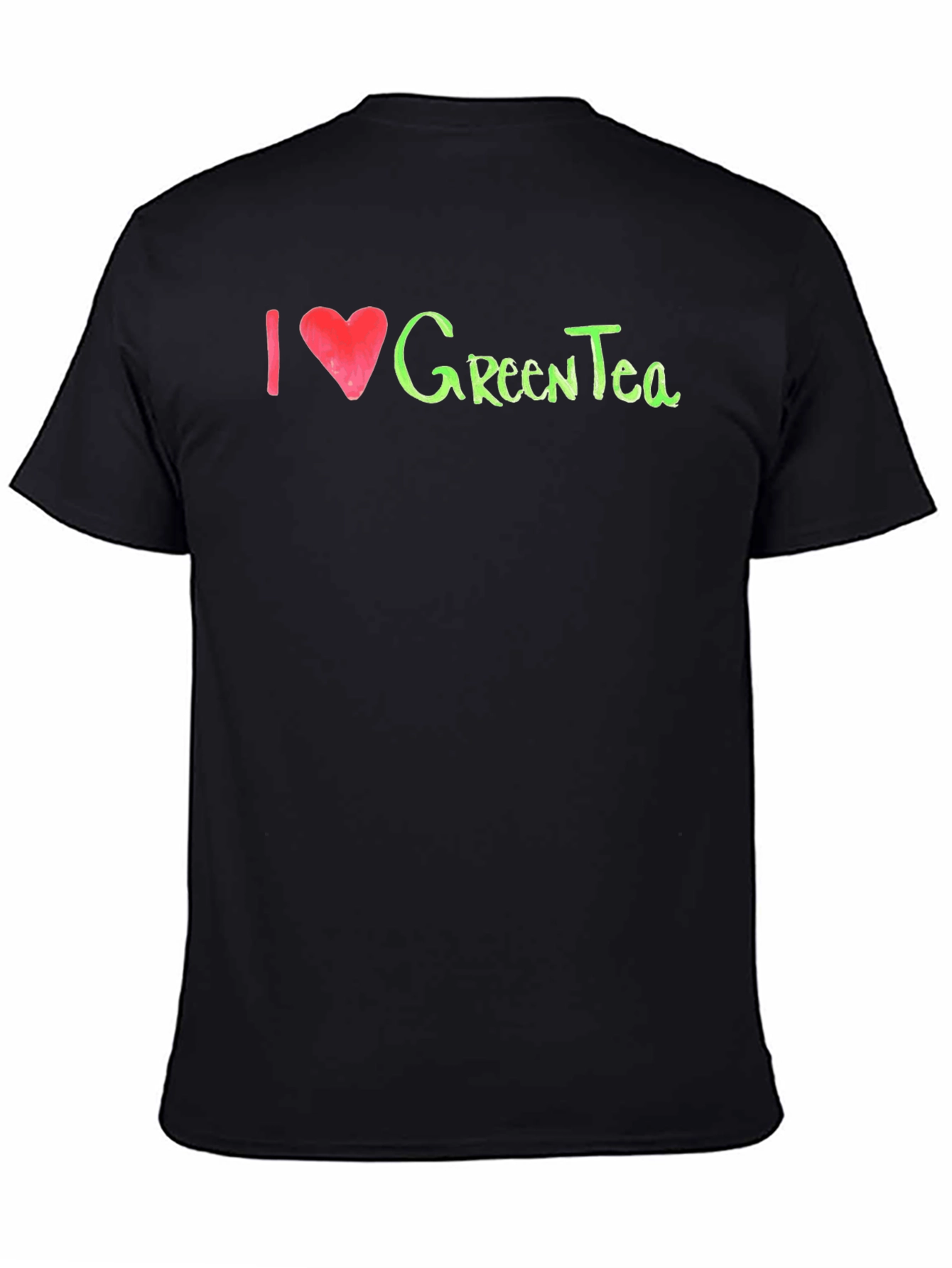 Black I Love Green Tea T-Shirt - Soft Cotton Blend view 4