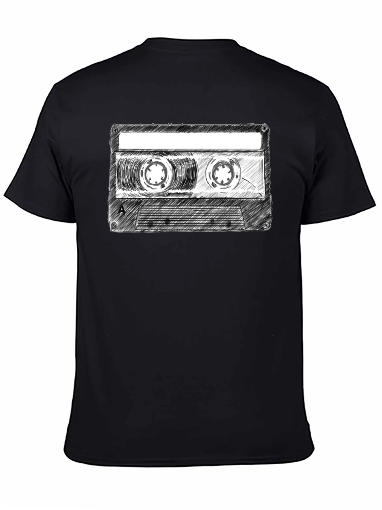 Black Retro Cassette Tape Graphic T-Shirt - Classic Music Tee view 4