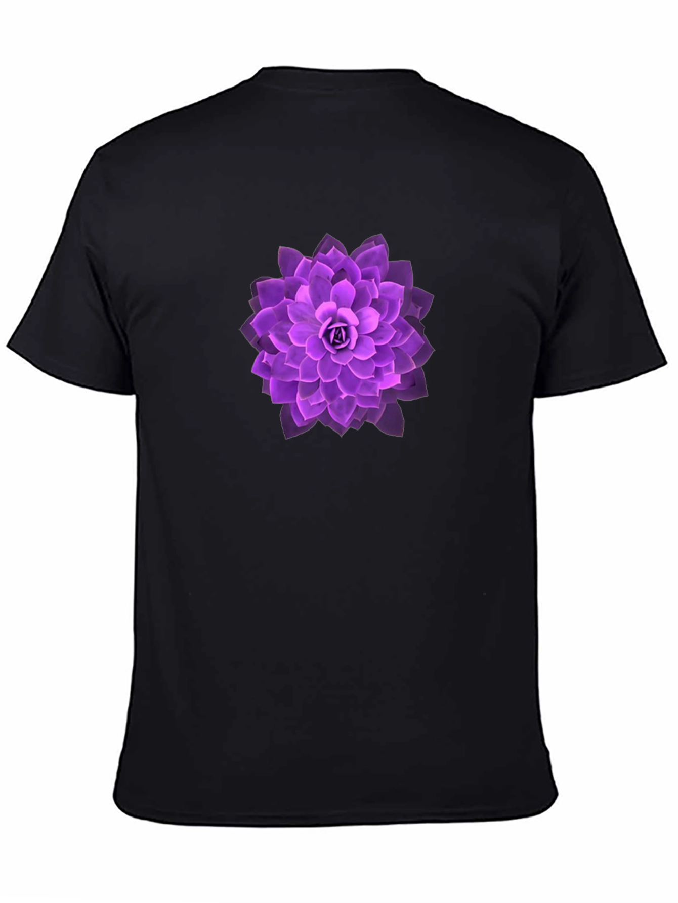 Black Purple Lotus Graphic Tee - Soft & Stylish view 4