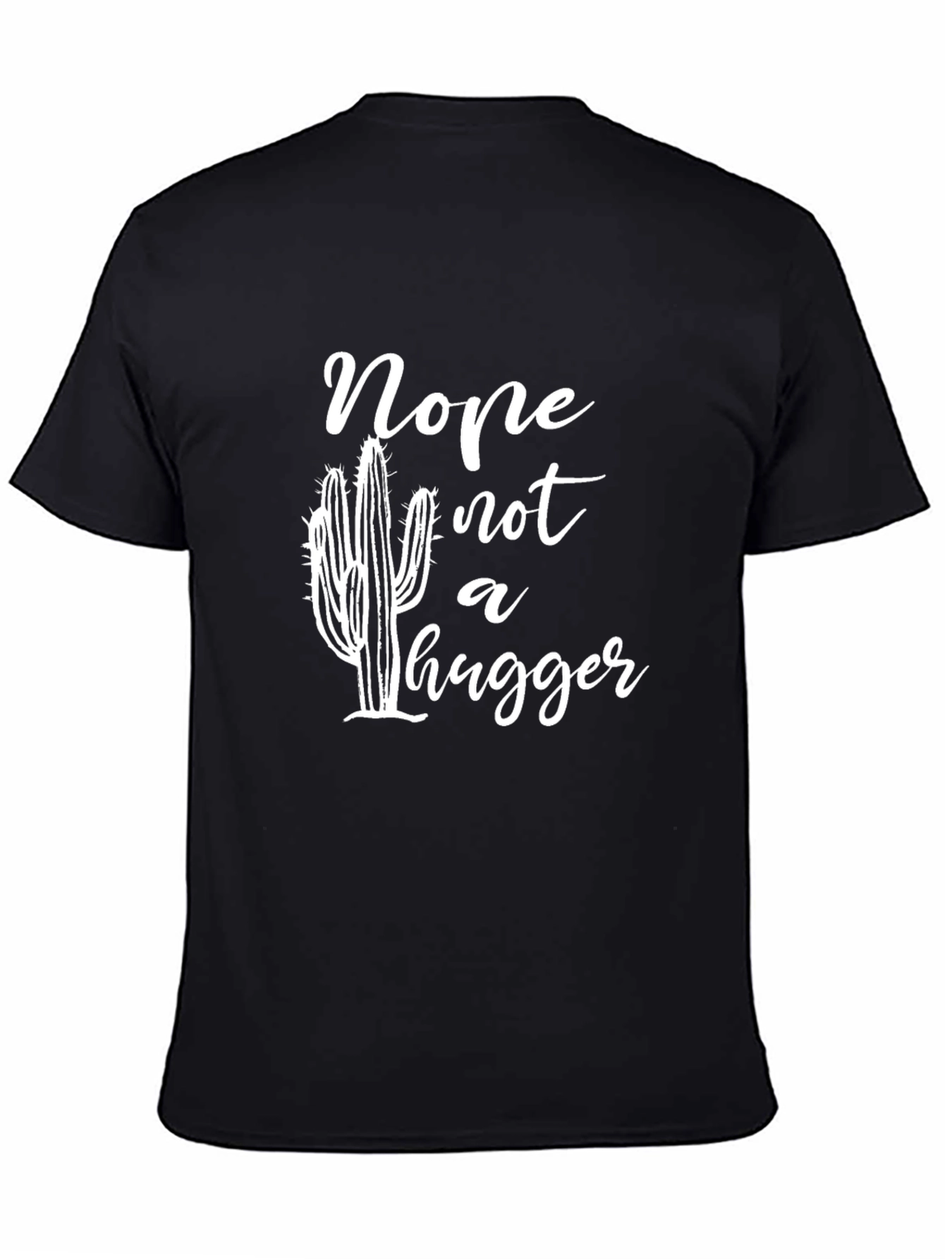 Black None Not a Hugger Cactus Graphic T-Shirt view 4