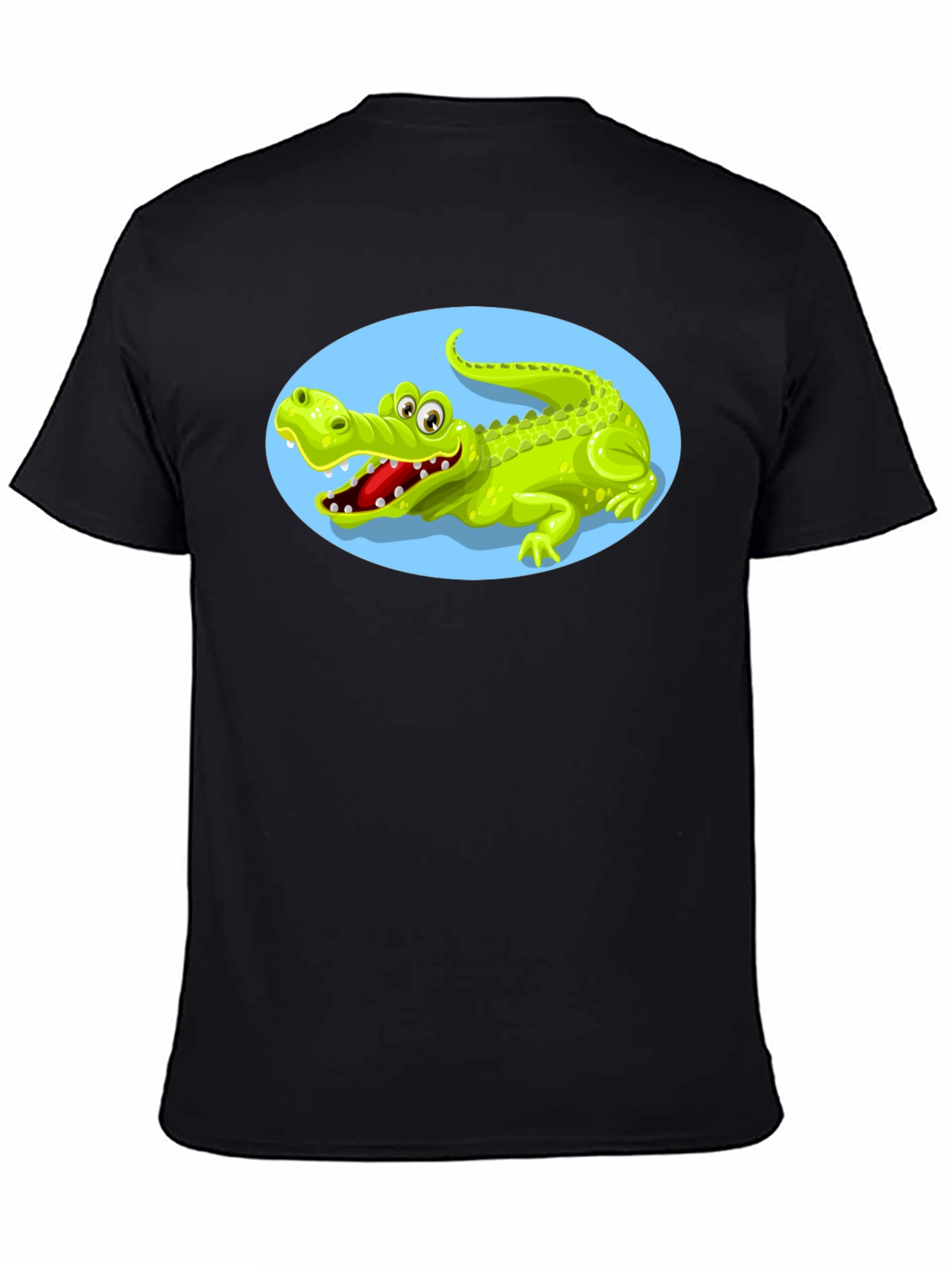 Black Cartoon Alligator Graphic Tee view 4