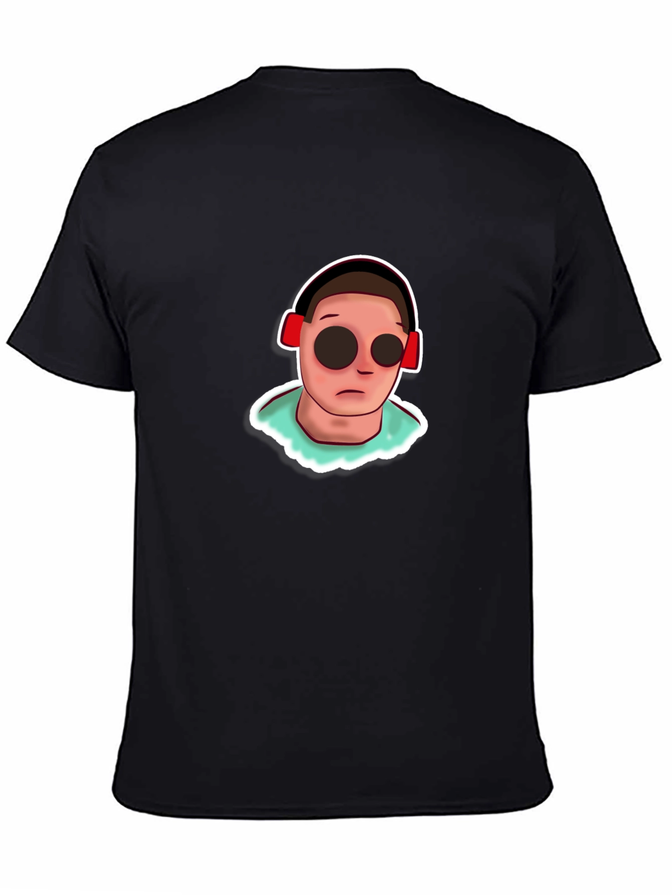 Black Cartoon Character Black T-Shirt view 4