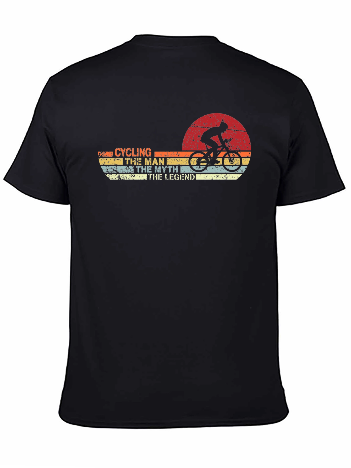 Black Cycling Man Myth Legend T-Shirt view 4