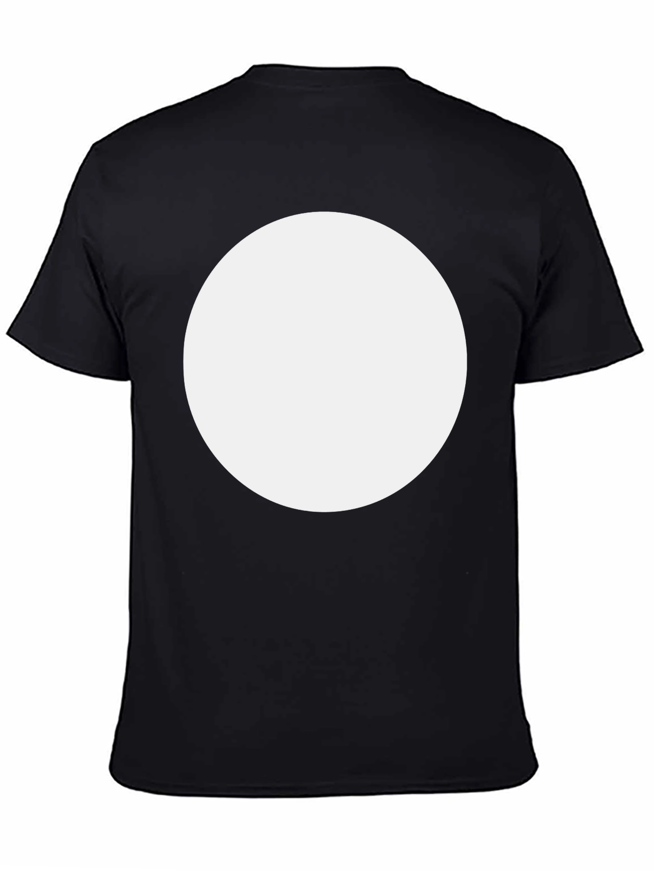 Black Men's Black Crew Neck T-Shirt with Customizable White Circle view 4