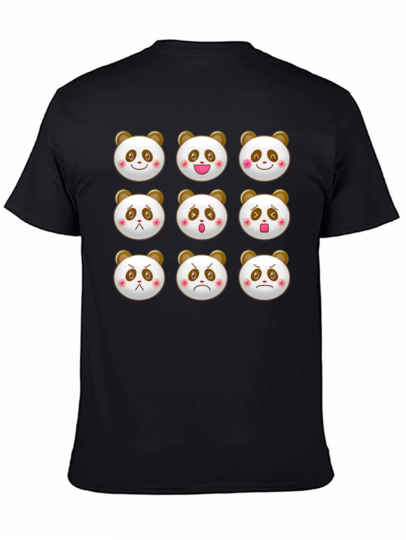 Black Panda Emoji T-Shirt - Black Cotton Blend view 4