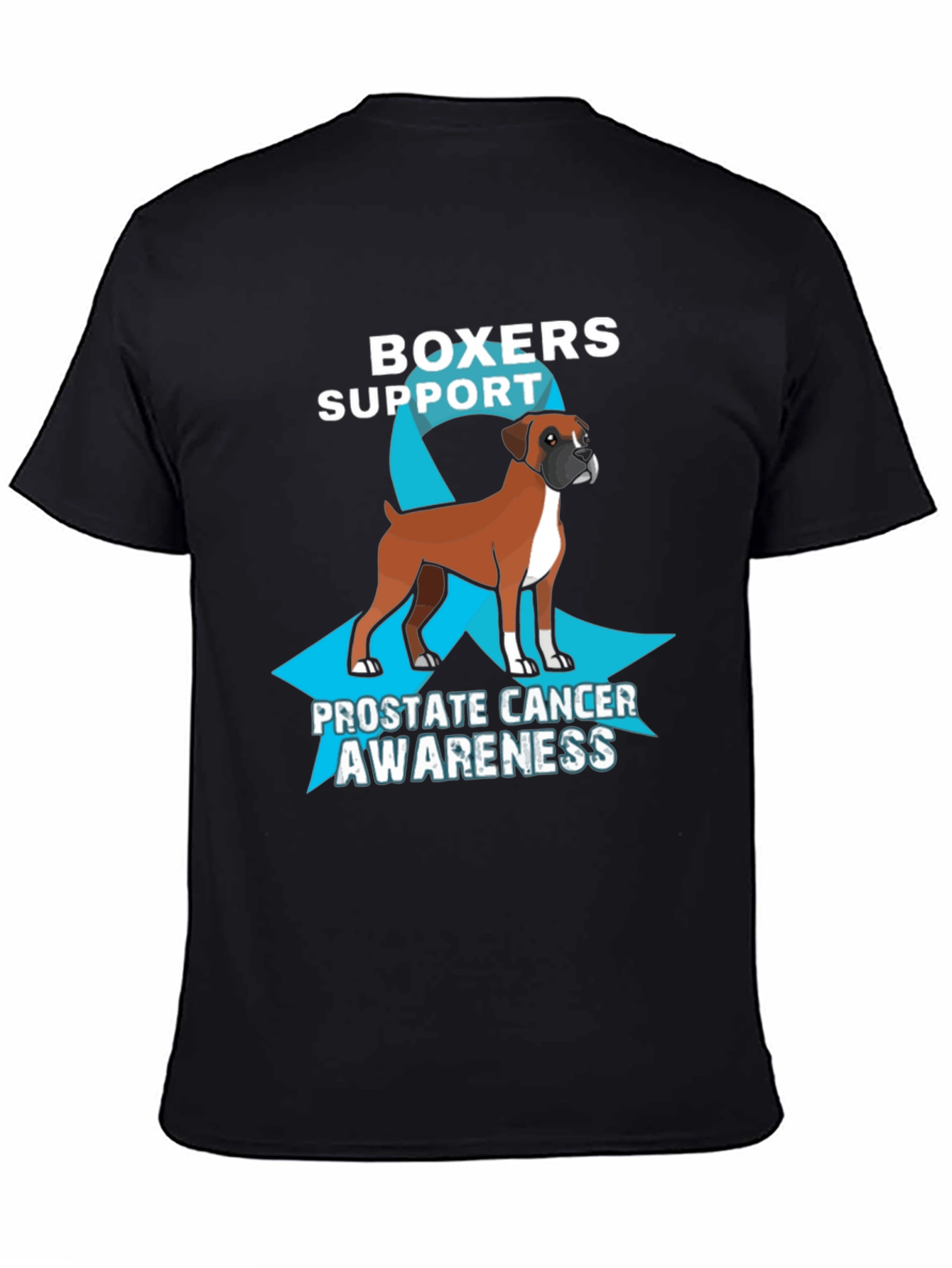 Black Boxers Support Prostate Cancer Awareness Graphic Tee view 4