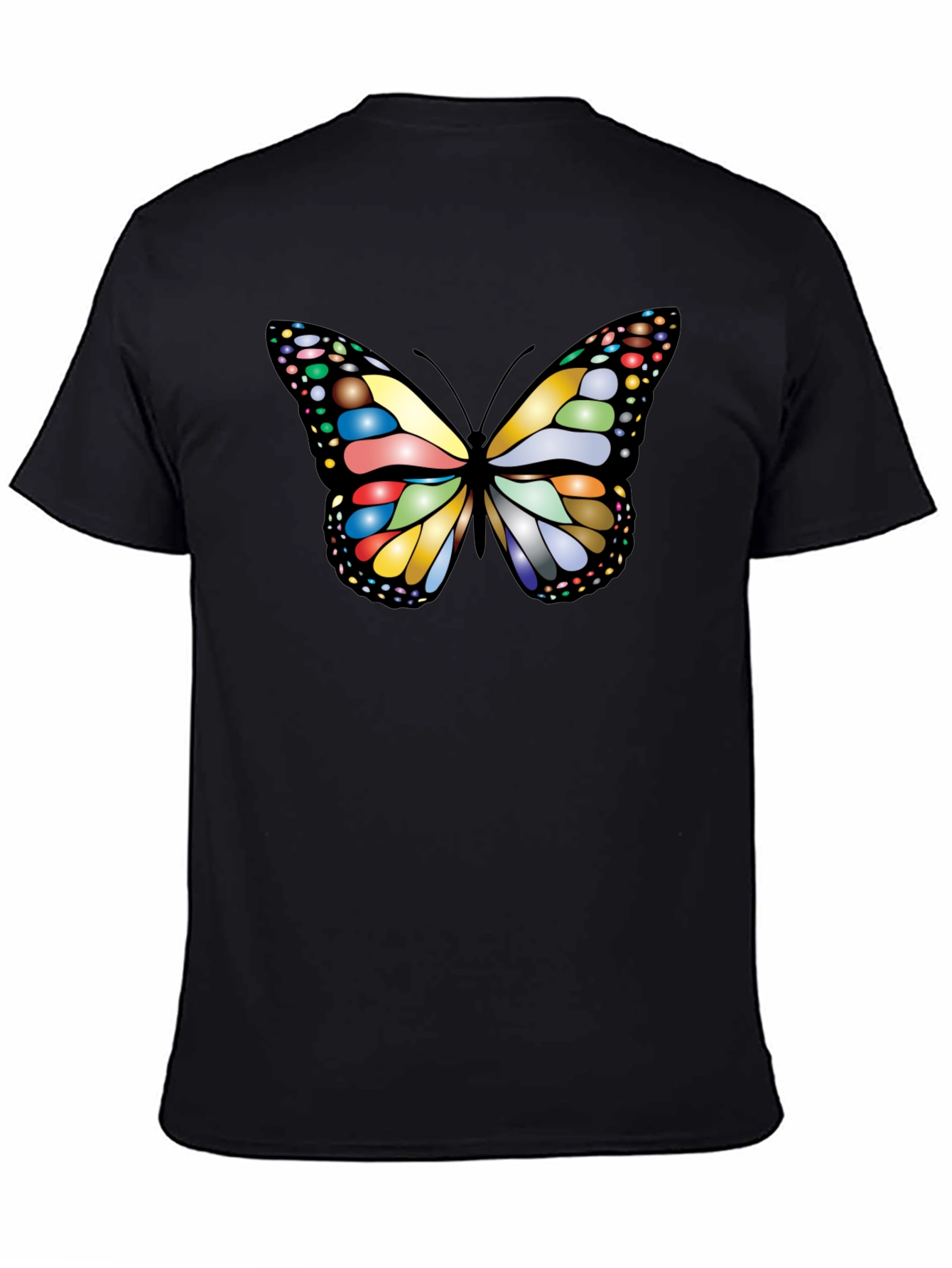 Black Butterfly Graphic Tee - Black Cotton T-Shirt view 4