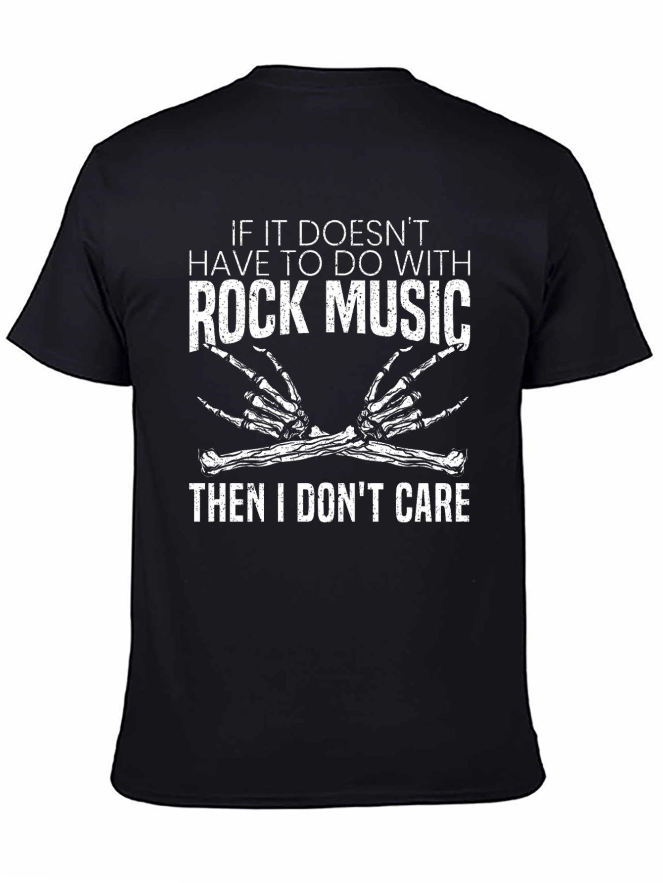Rock Music Skeleton Hands Graphic Tee - 4