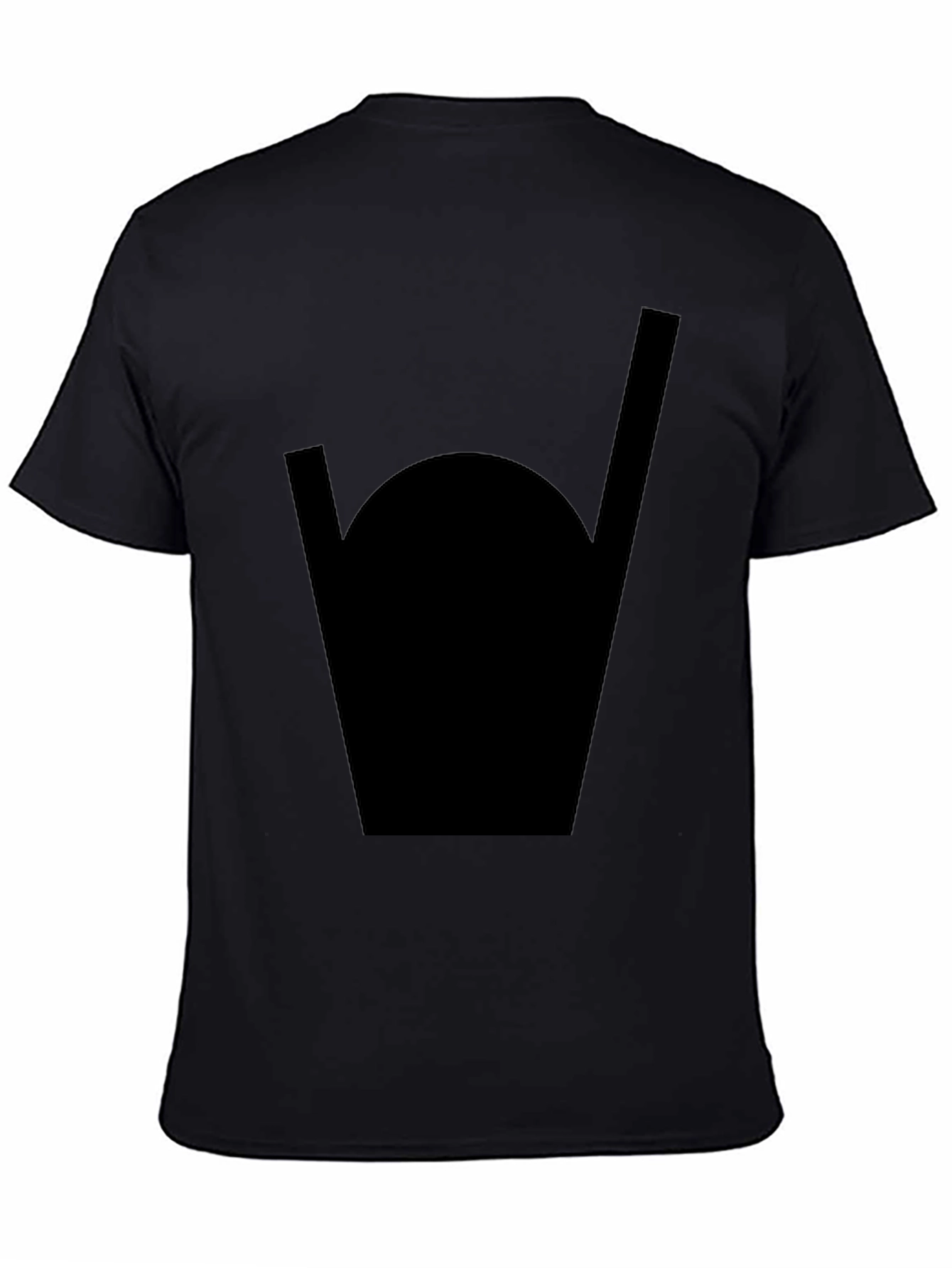 Black Black T-Shirt with Geometric Design view 4