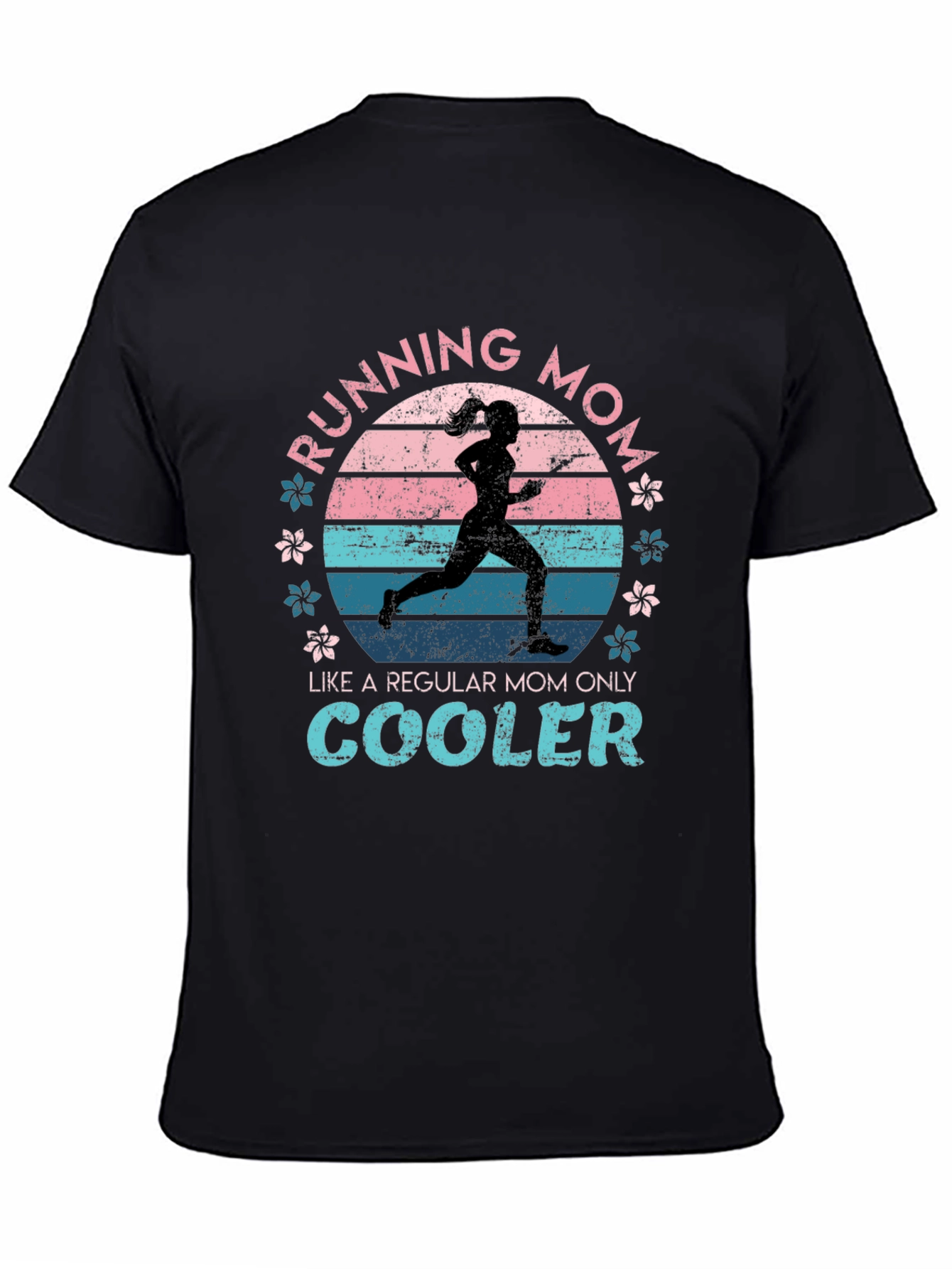 Black Running Mom T-Shirt - Like a Regular Mom Only Cooler view 4