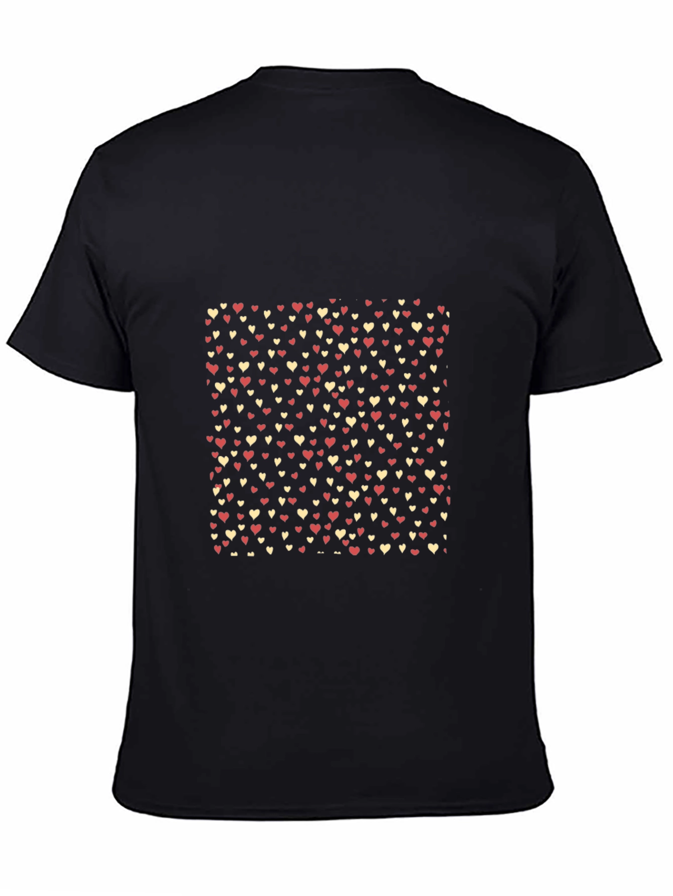 Black Heart Pattern Black T-Shirt - Casual Style view 4