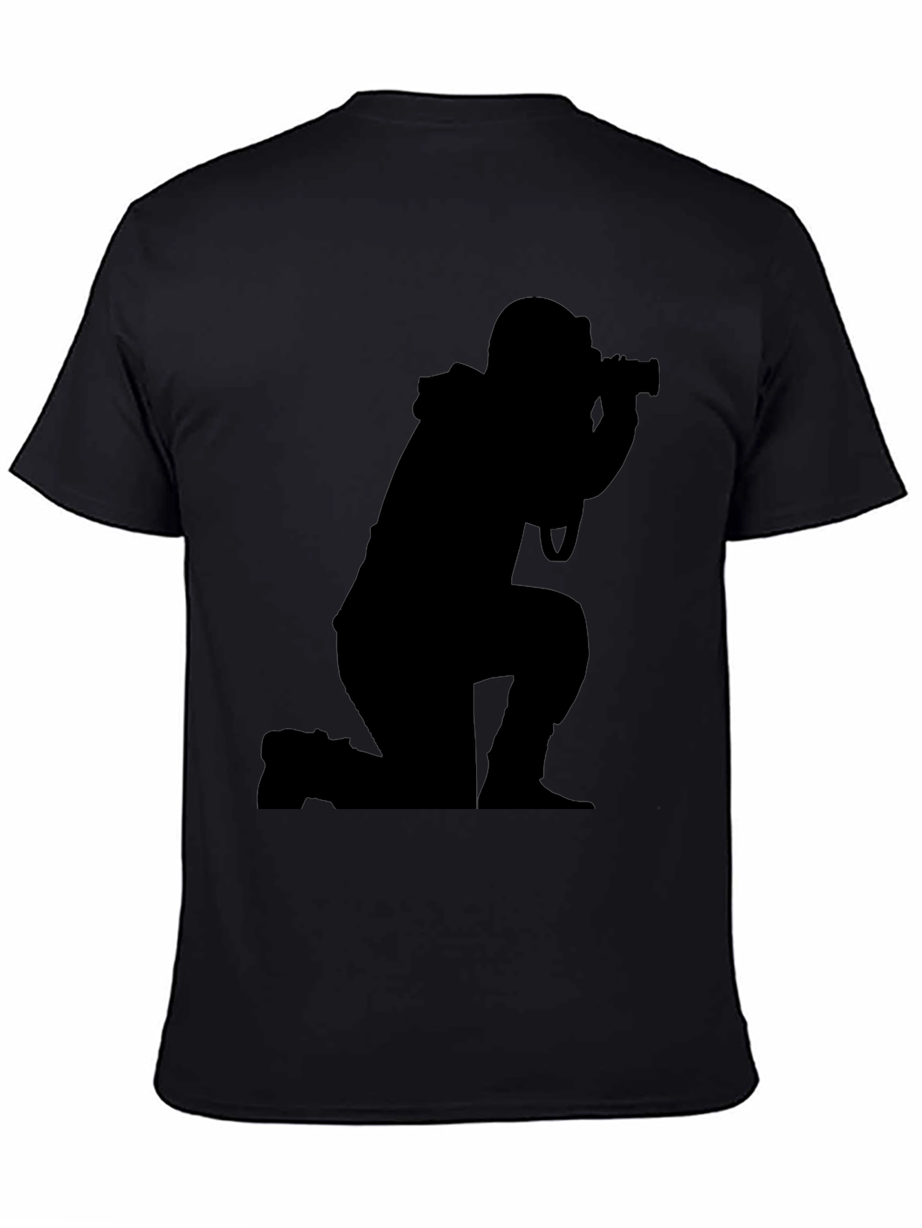 Black Photographer Silhouette Black T-Shirt view 4