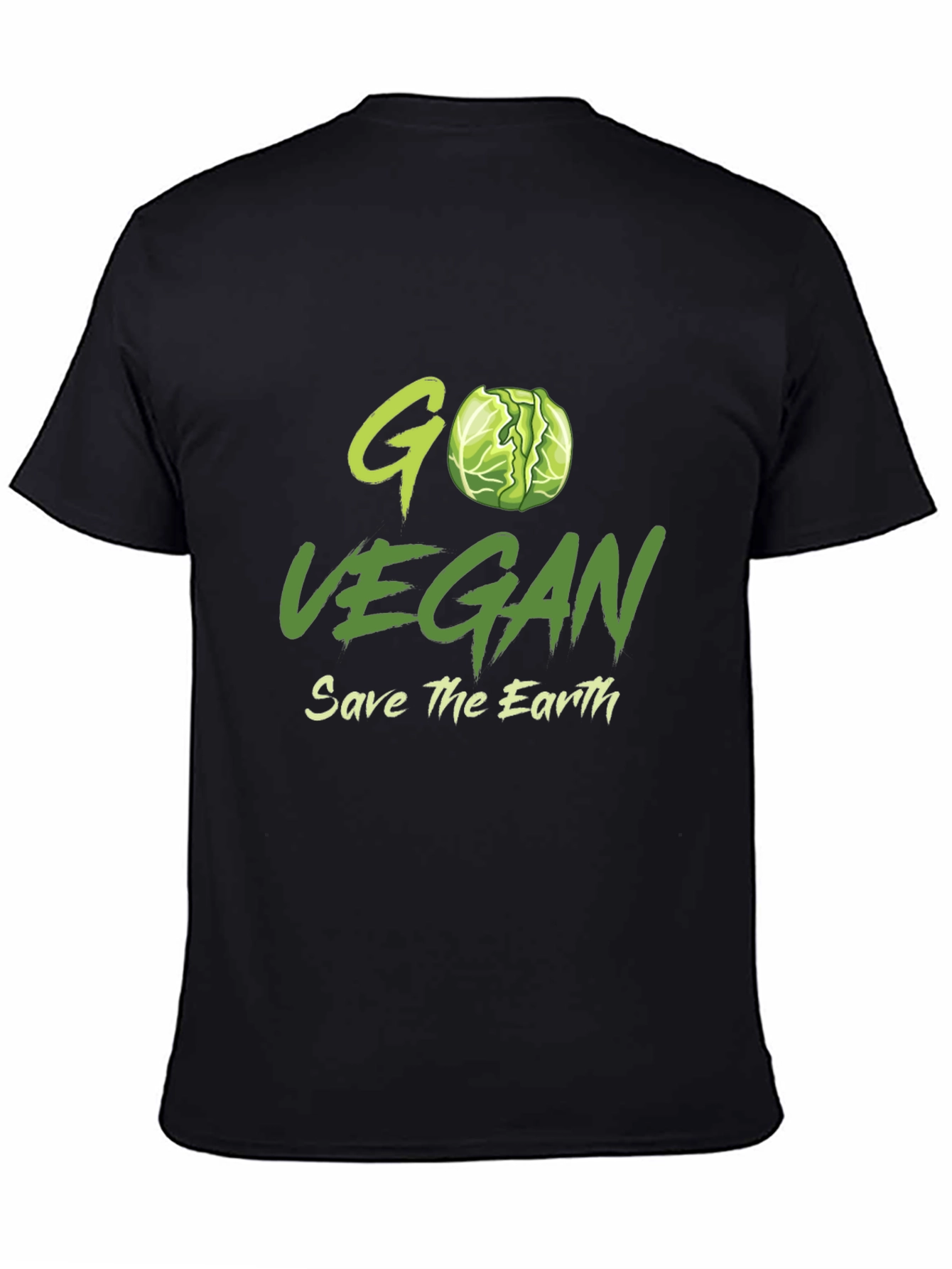 Black Go Vegan T-Shirt - Save the Earth Tee view 4