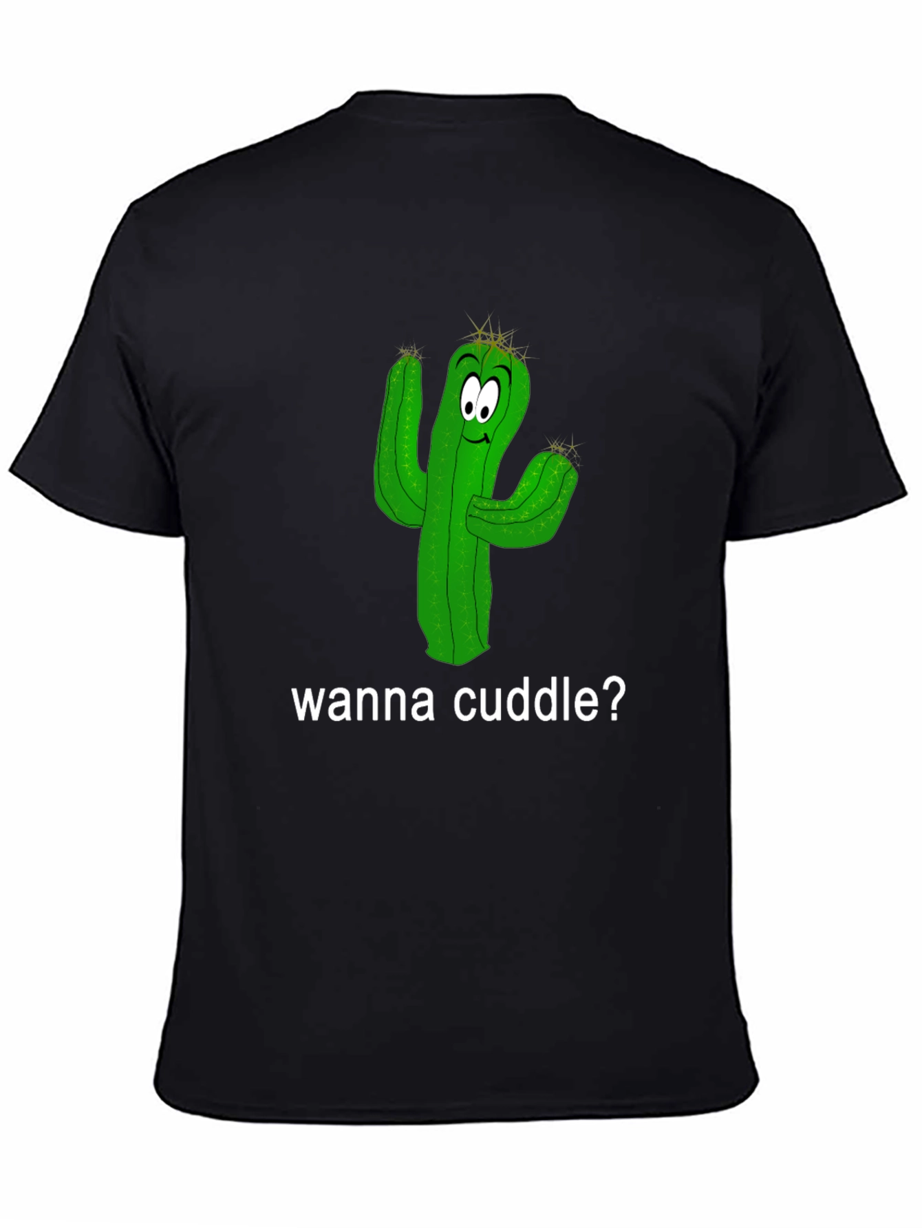 Black Cuddle Cactus T-Shirt - Funny Graphic Tee view 4