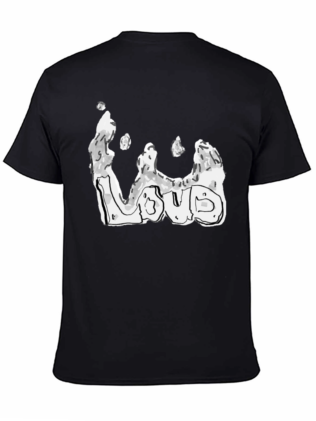 Black Men's Black "Loud" Graphic Tee view 4