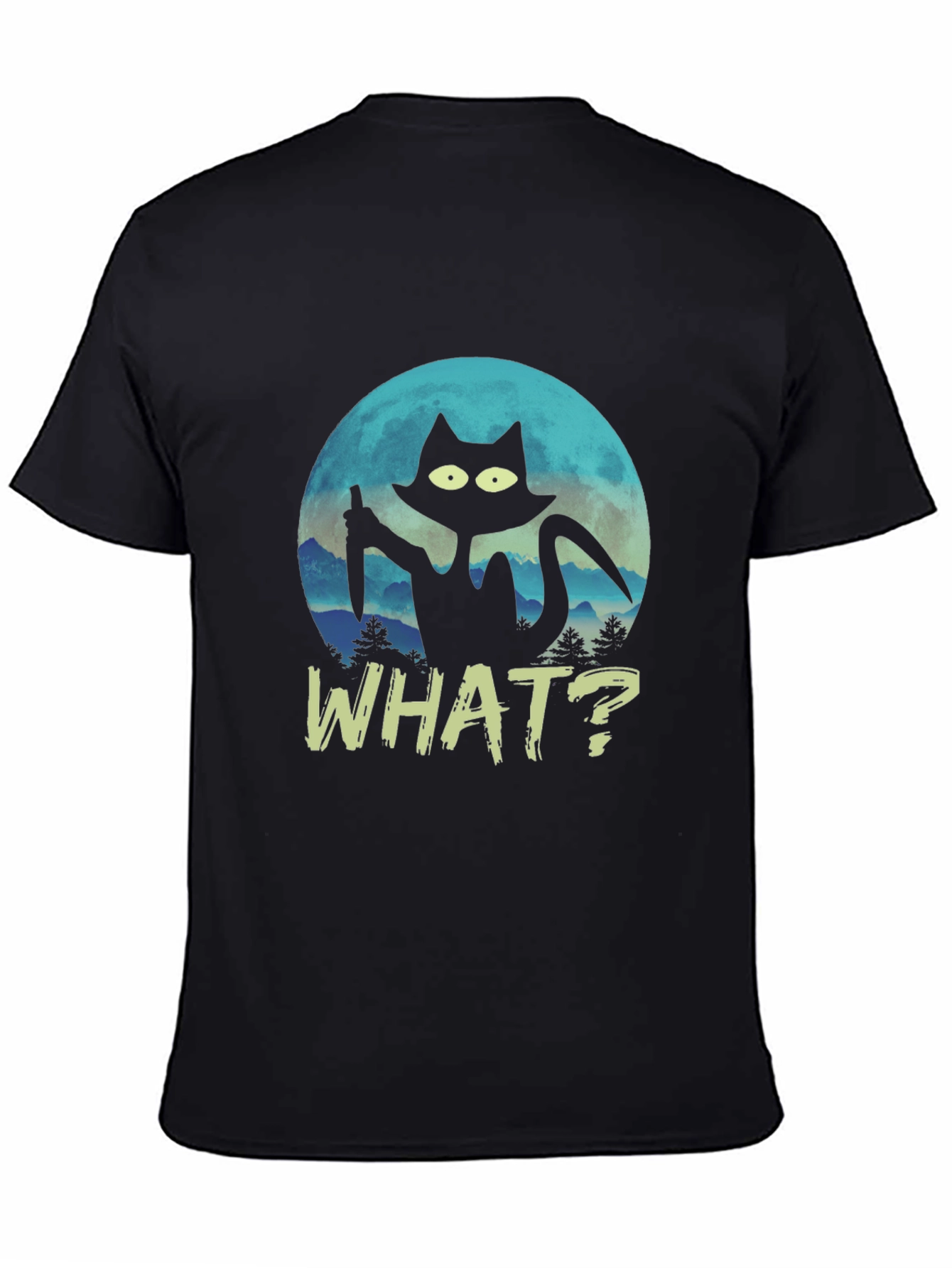 Black Black Cat Knife T-Shirt - What? view 4