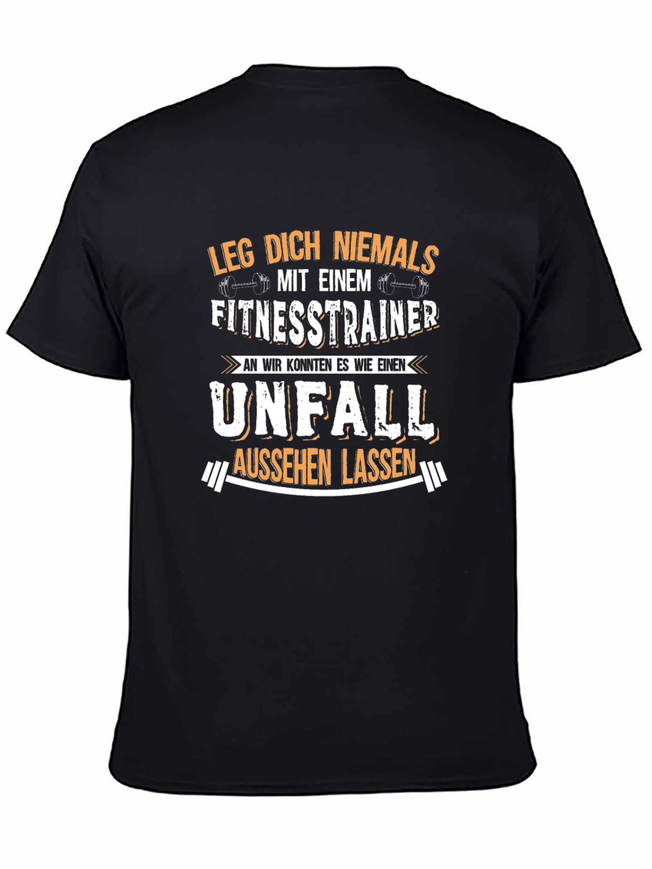 Black Fitness Trainer Novelty Graphic T-Shirt view 4