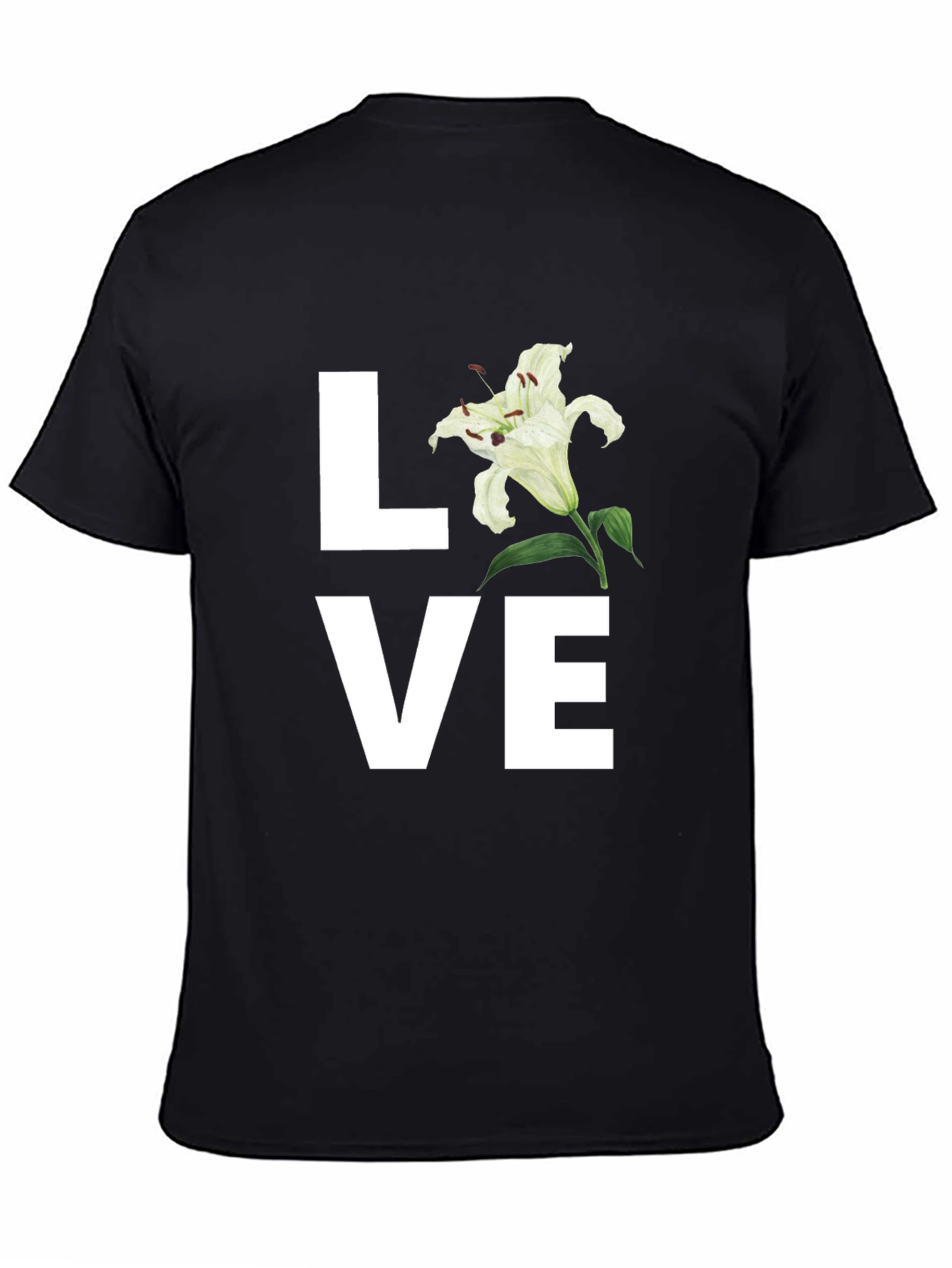 Black Floral LOVE Graphic T-Shirt - Stylish Unisex Tee view 4